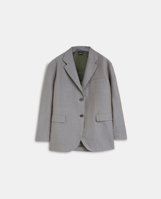 GIACCA IN TELA DI COTONE E LINO-GRIGIO-GREY-GRIS-GRAU-GRIS