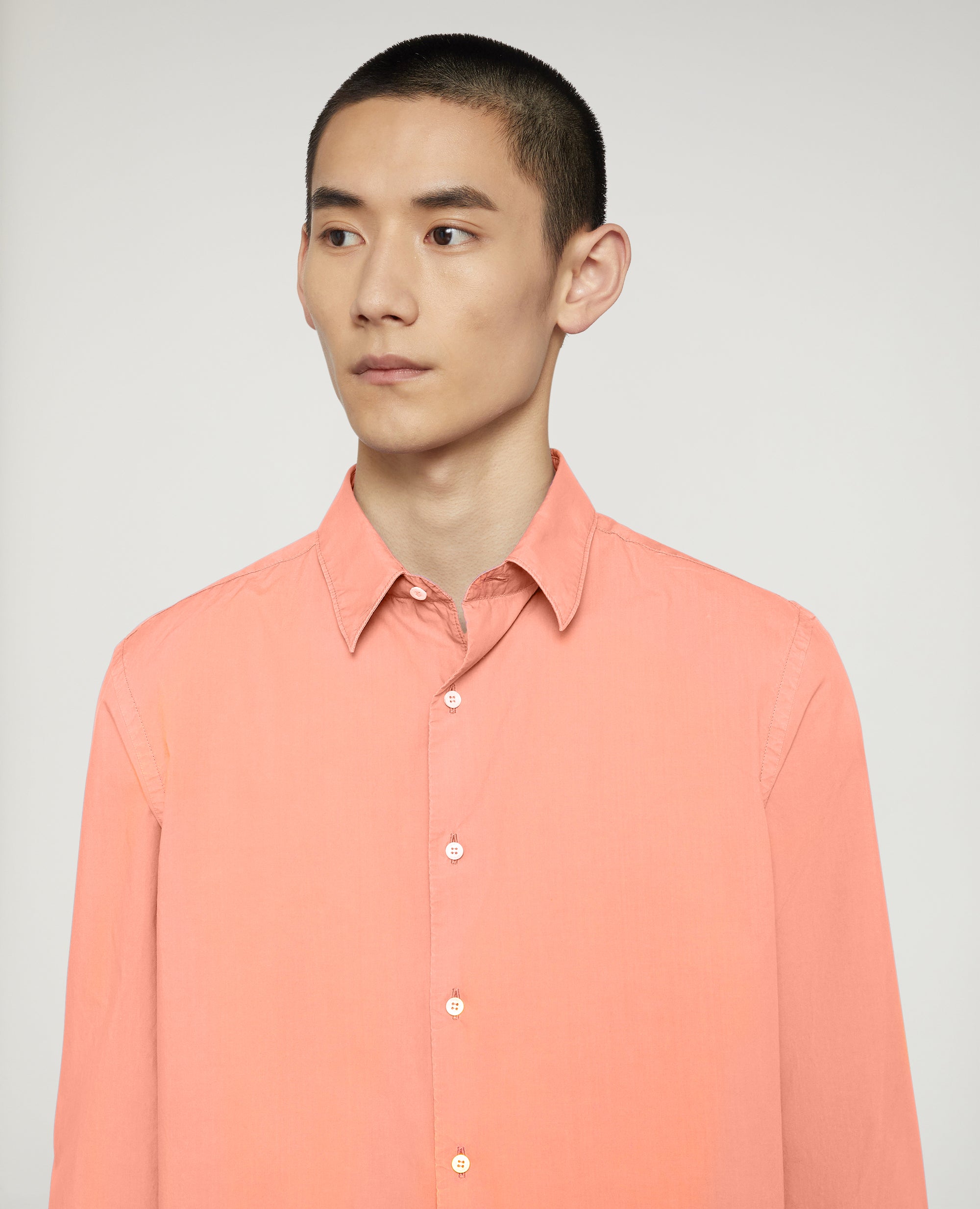 CAMICIA IN POPELINE LEGGERO DI COTONE-ROSA-PINK-ROSA-ROSA-ROSE