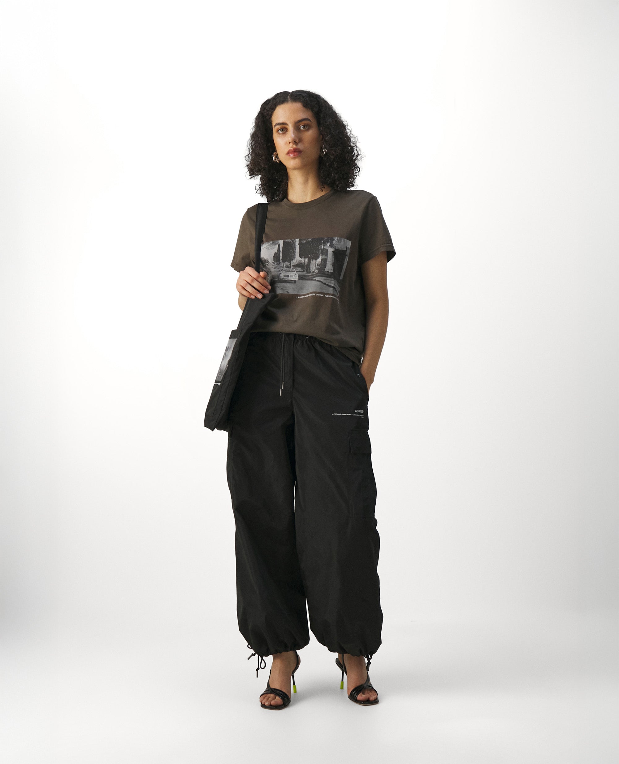 T-SHIRT IN JERSEY DI COTONE-MILITARE-MILITARY-MILITAR-MILITAR-MILITAIRE