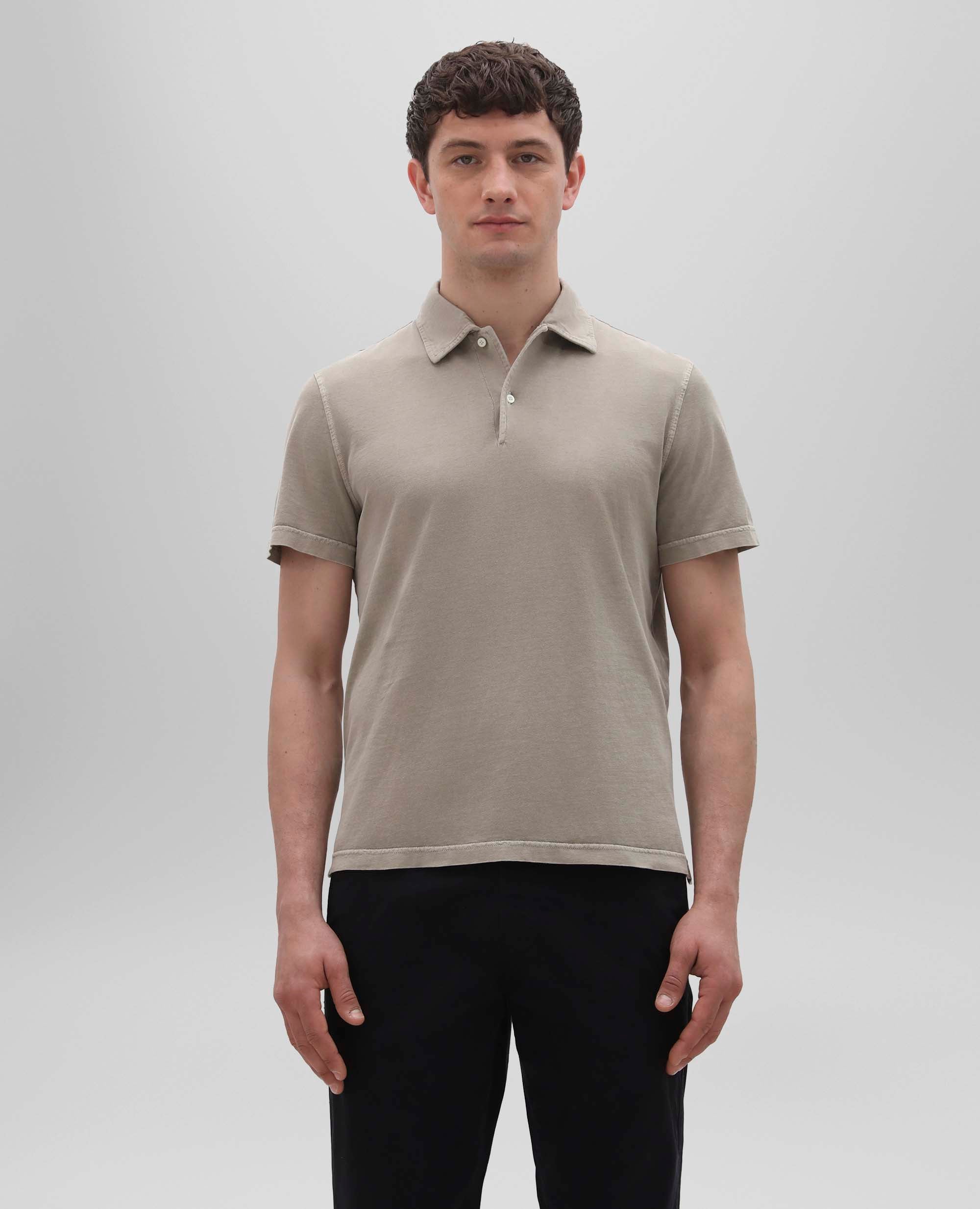 POLO IN JERSEY DI COTONE-SABBIA-SAND-ARENA-SAND-SABLE