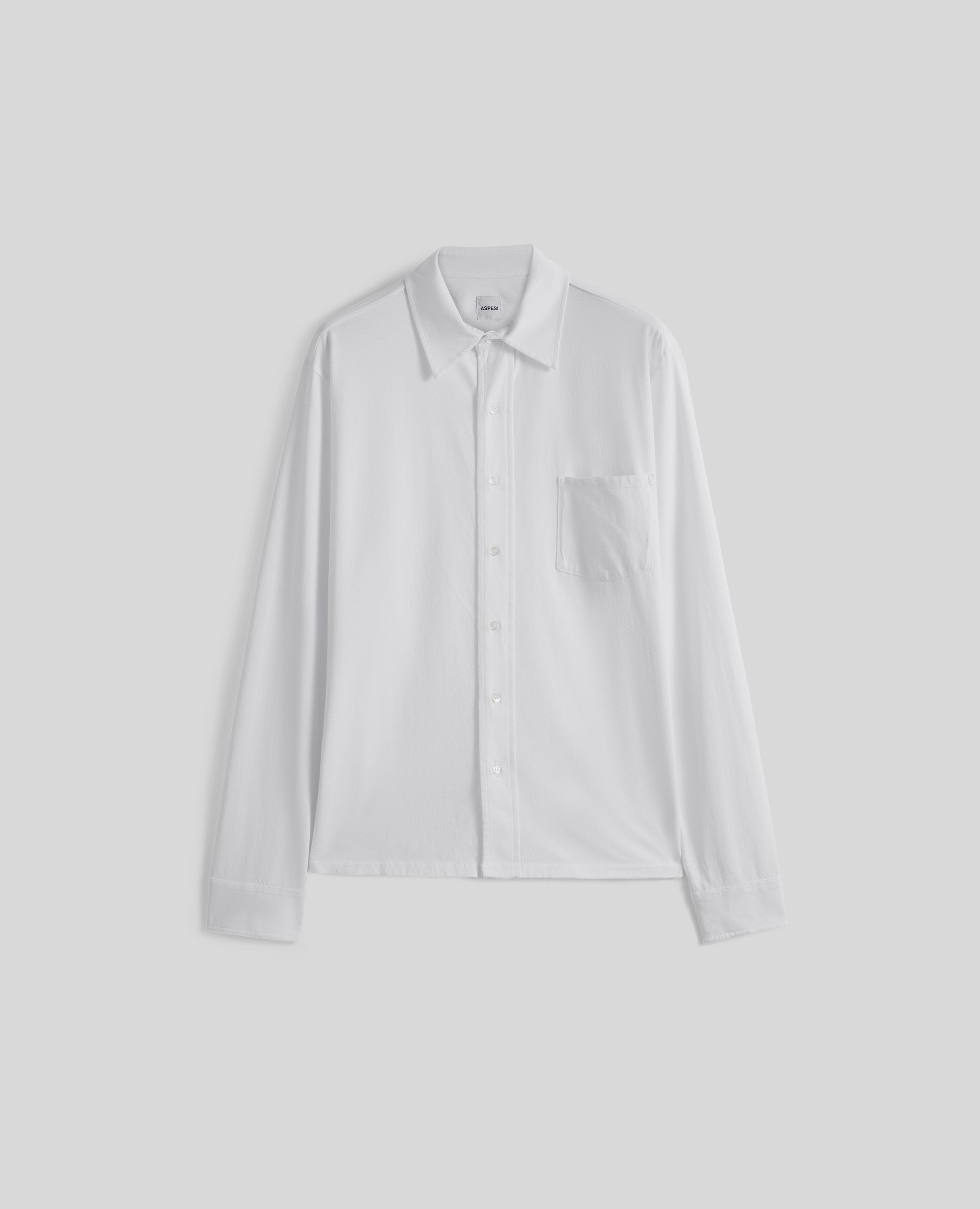 CAMICIA IN JERSEY DI COTONE-BIANCO-WHITE-BLANCO-WEISS-BLANC