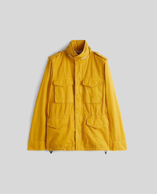 GIUBBOTTO MINI FIELD IN TELA DI COTONE E LINO-GIALLO-YELLOW-AMARILLO-GELB-JAUNE