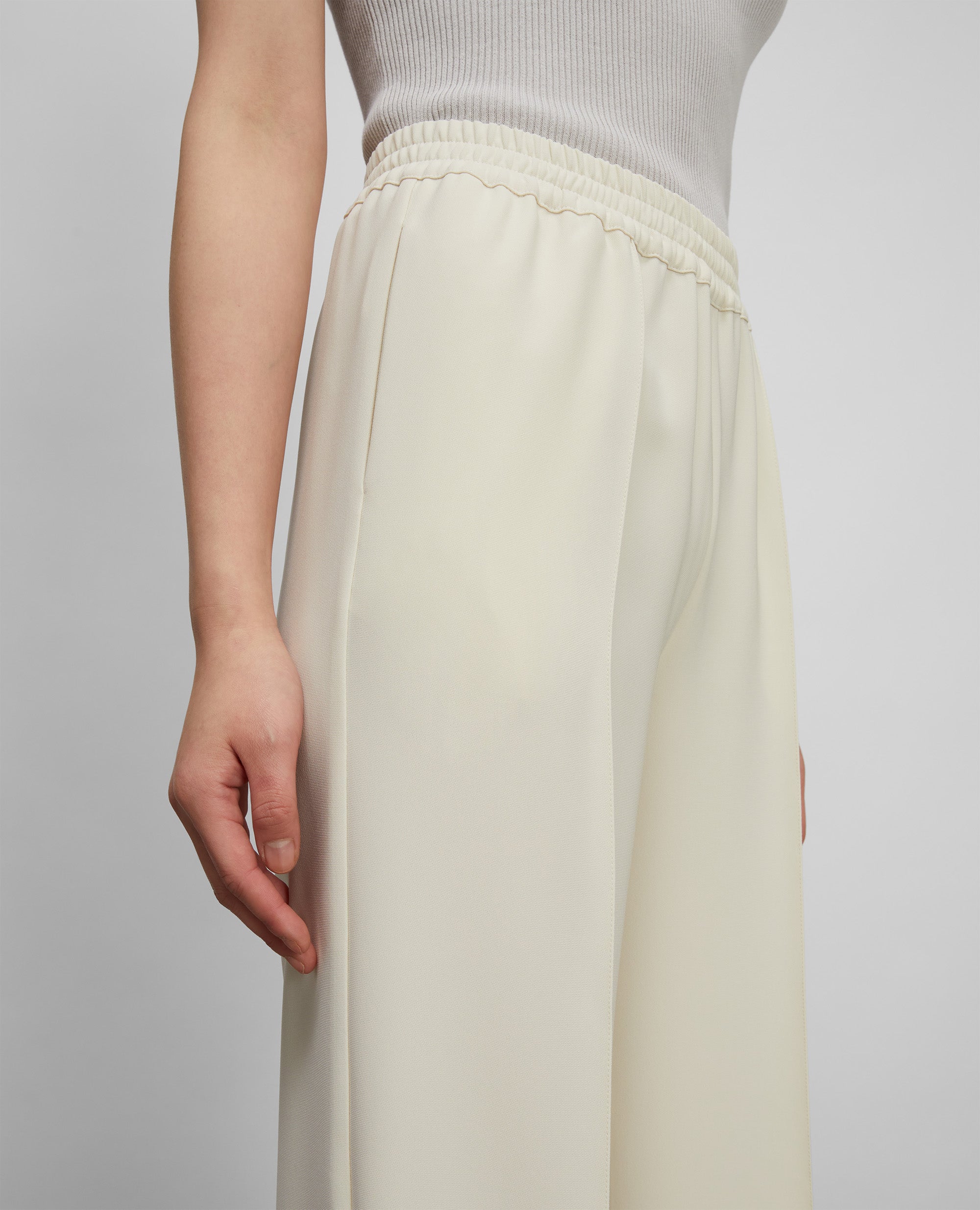 PANTALONE IN CRÊPE CADY DI TRIACETATO-NATURALE-NATURAL-NATURAL-NATURLICH-NATUREL