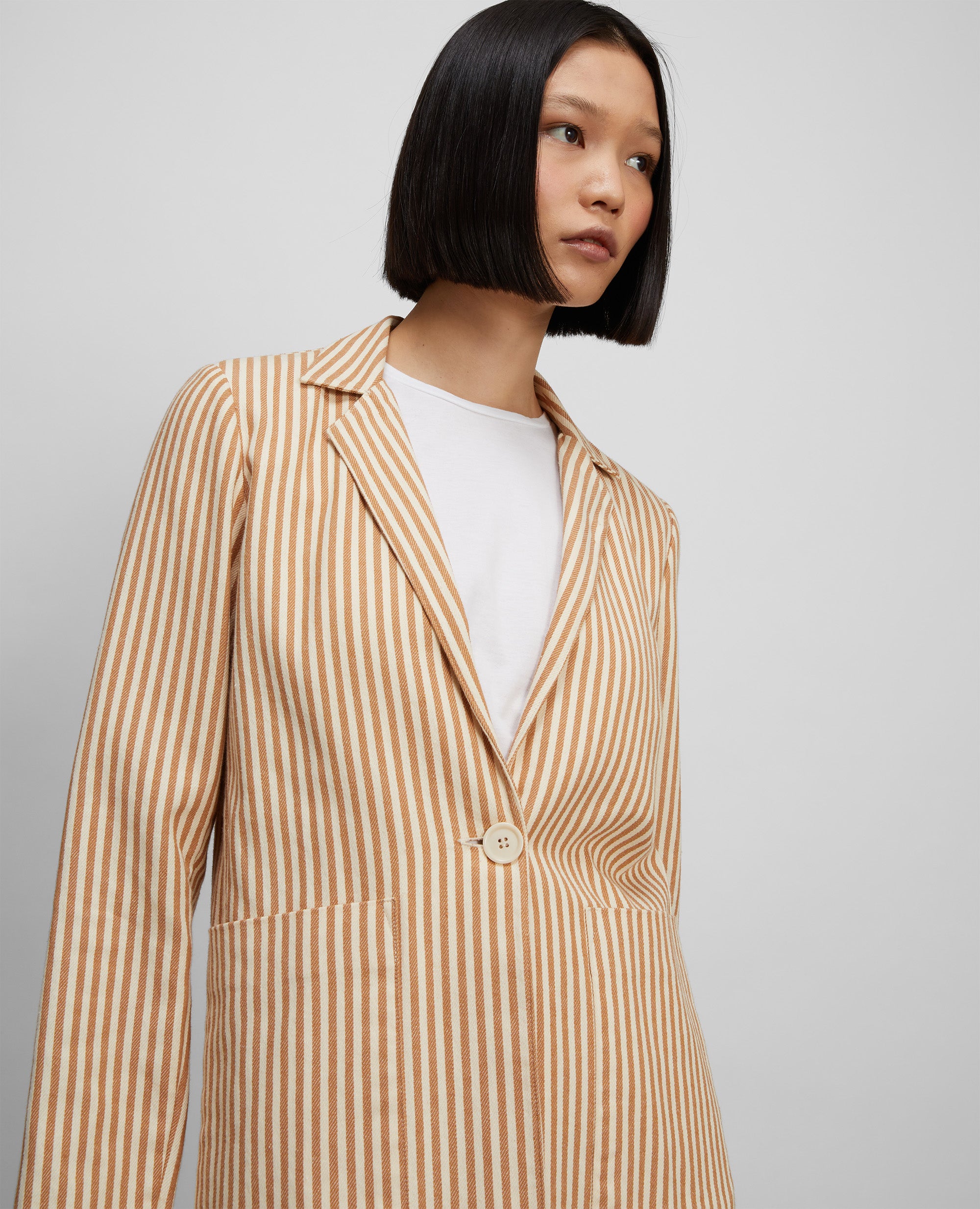 GIACCA IN TWILL DI COTONE-RIGA TABACCO-RIGA TABACCO-RIGA TABACCO-RIGA TABACCO-RIGA TABACCO