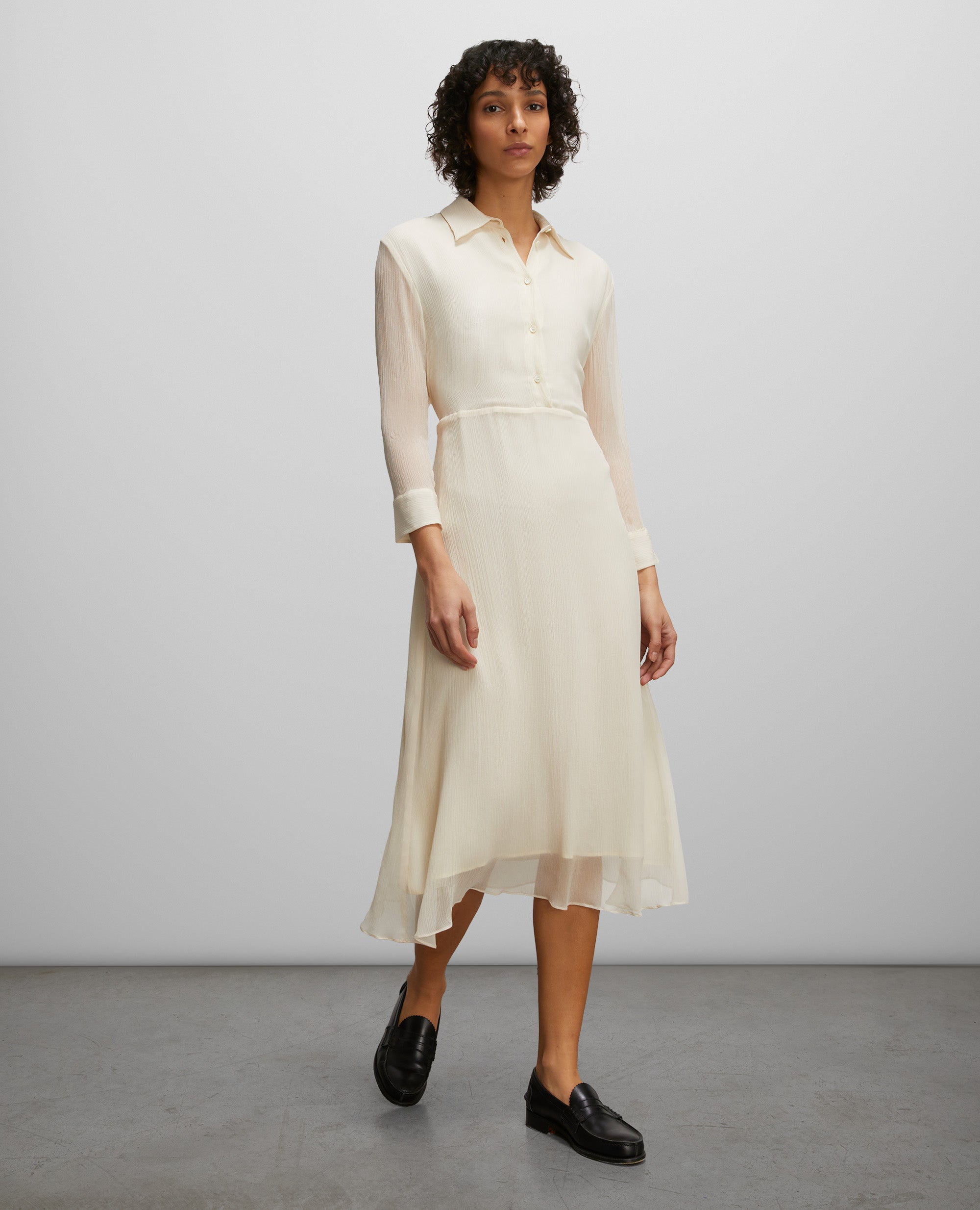 ABITO IN CREPON DI SETA-NATURALE-NATURAL-NATURAL-NATURLICH-NATUREL