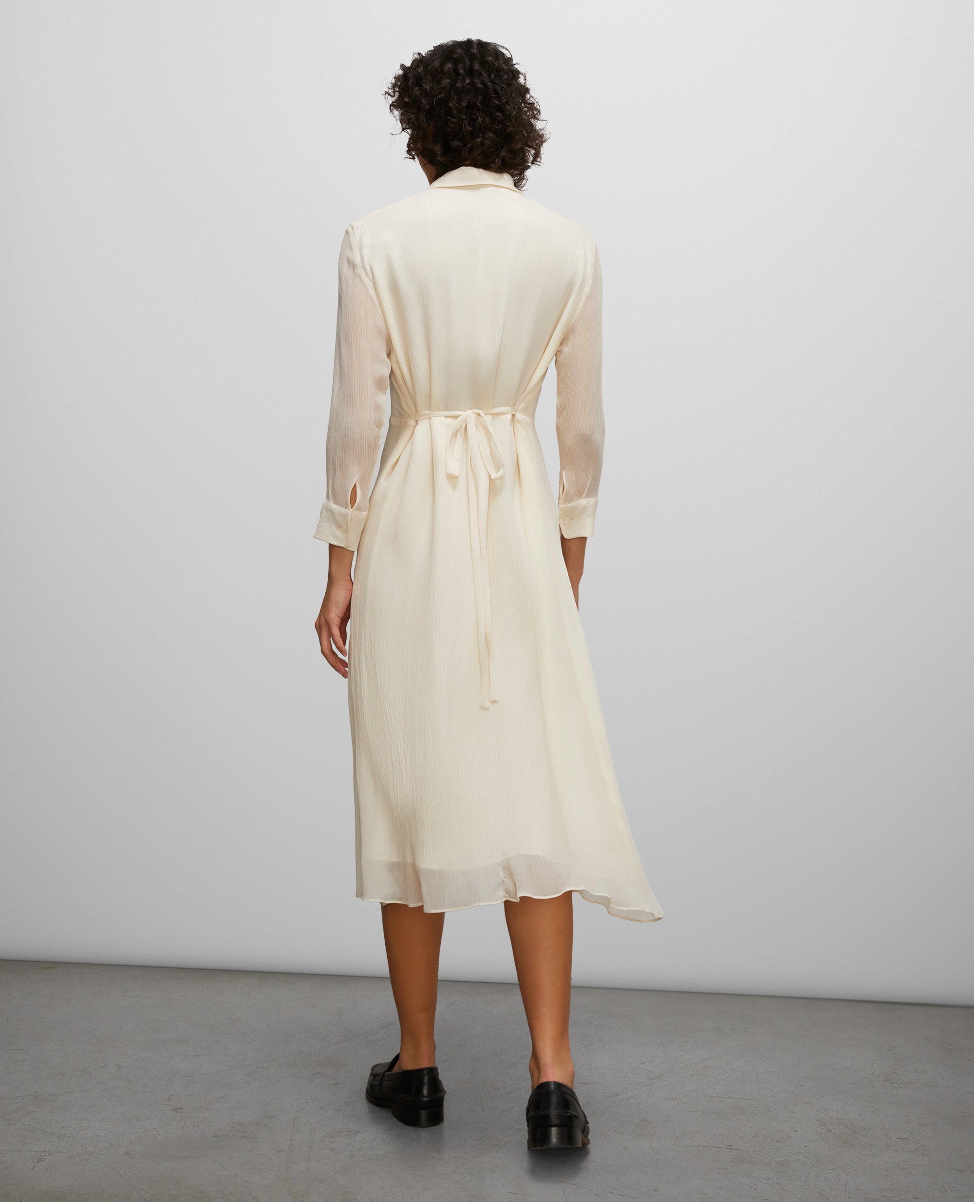 ABITO IN CREPON DI SETA-NATURALE-NATURAL-NATURAL-NATURLICH-NATUREL