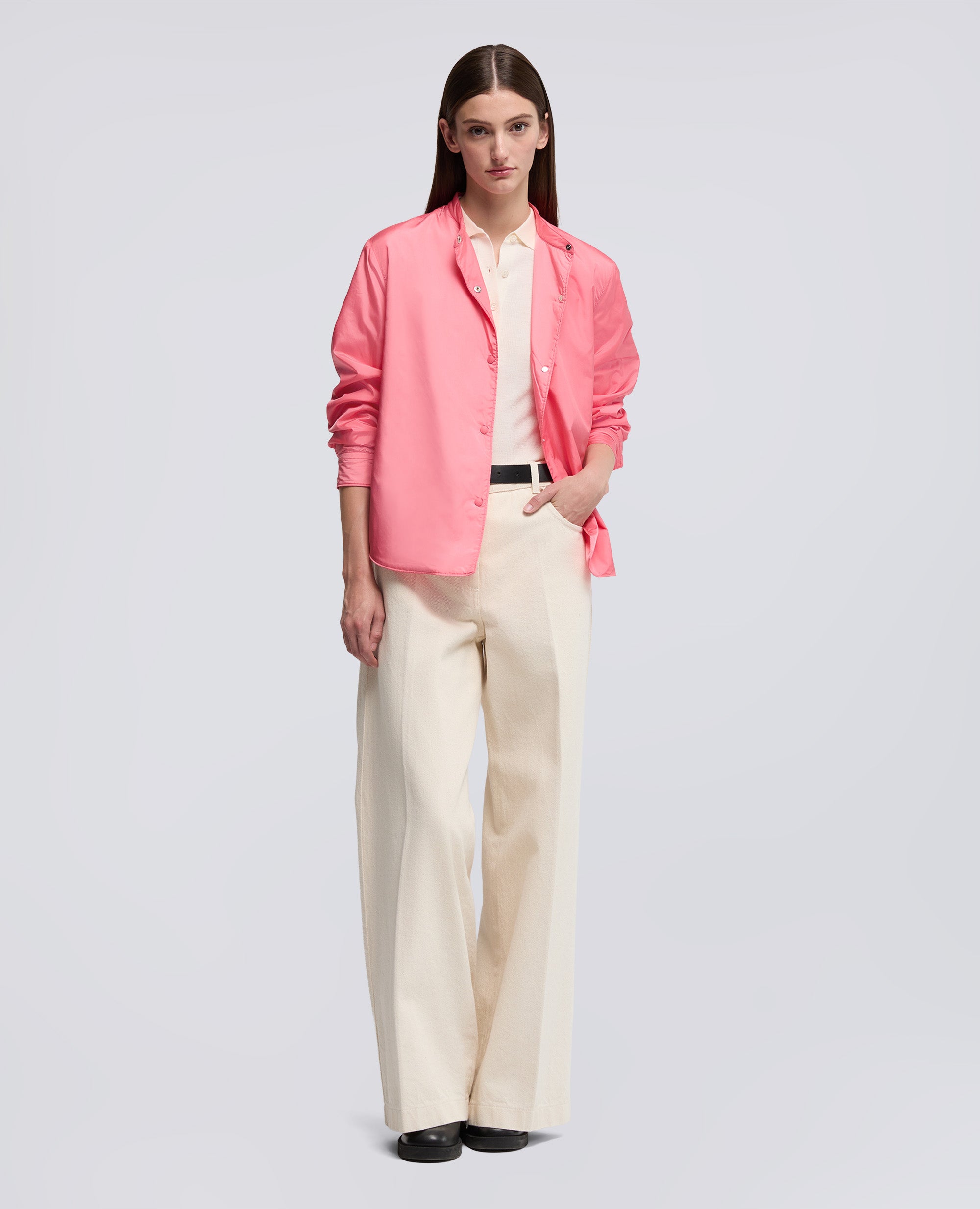 GIACCA CAMICIA IN TAFFETÀ TECNICO-CORALLO-CORAL-CORAL-KORALLE-CORAIL