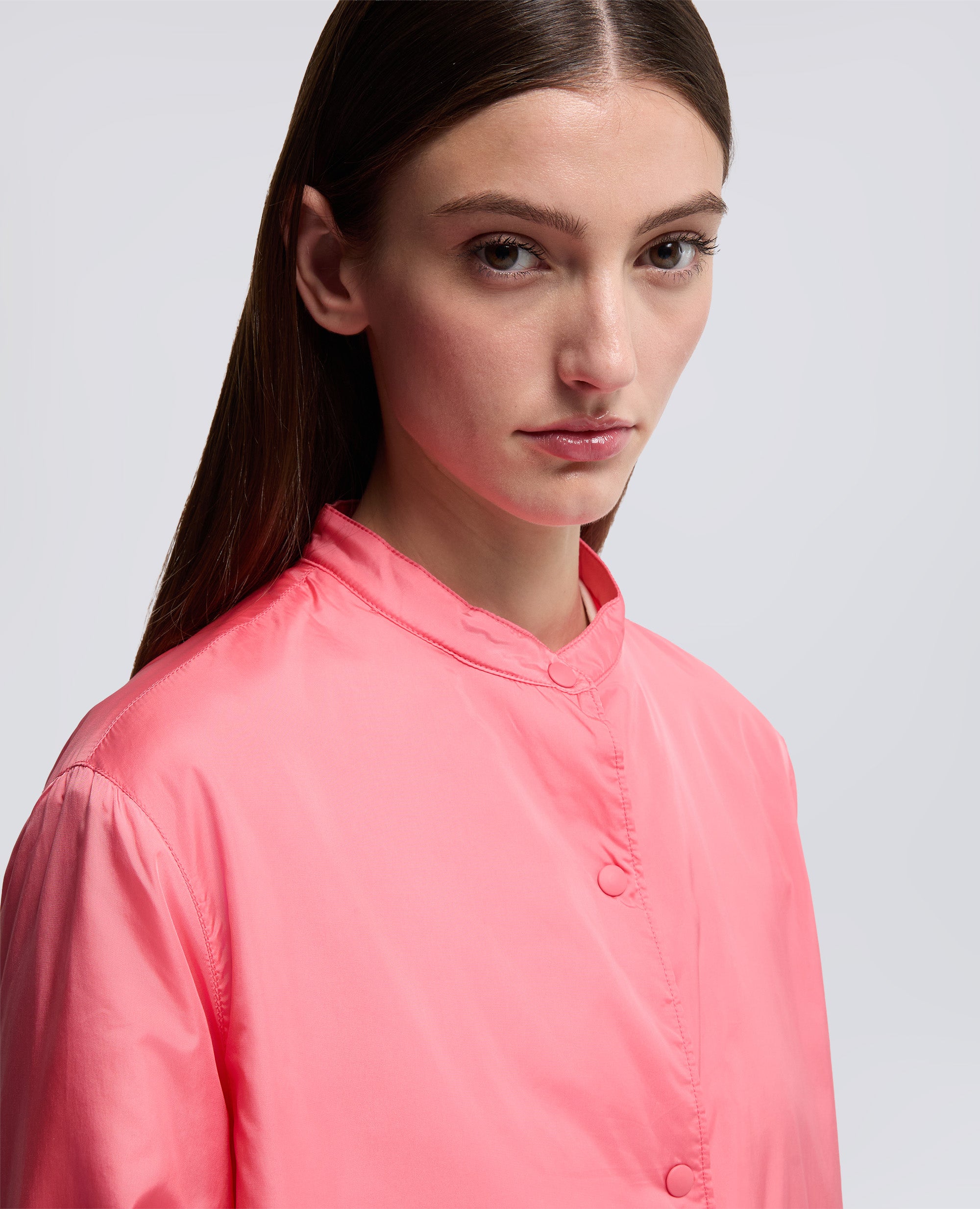GIACCA CAMICIA IN TAFFETÀ TECNICO-CORALLO-CORAL-CORAL-KORALLE-CORAIL