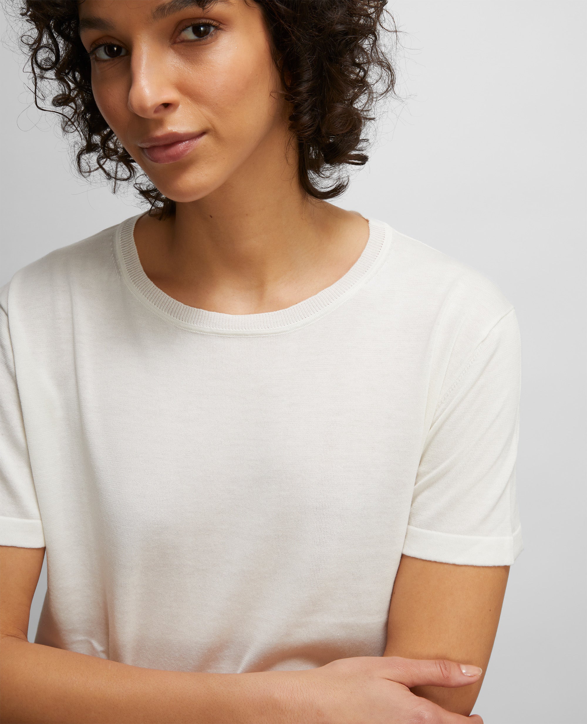 T-SHIRT IN COTONE, SETA E LINO-NATURALE-NATURAL-NATURAL-NATURLICH-NATUREL