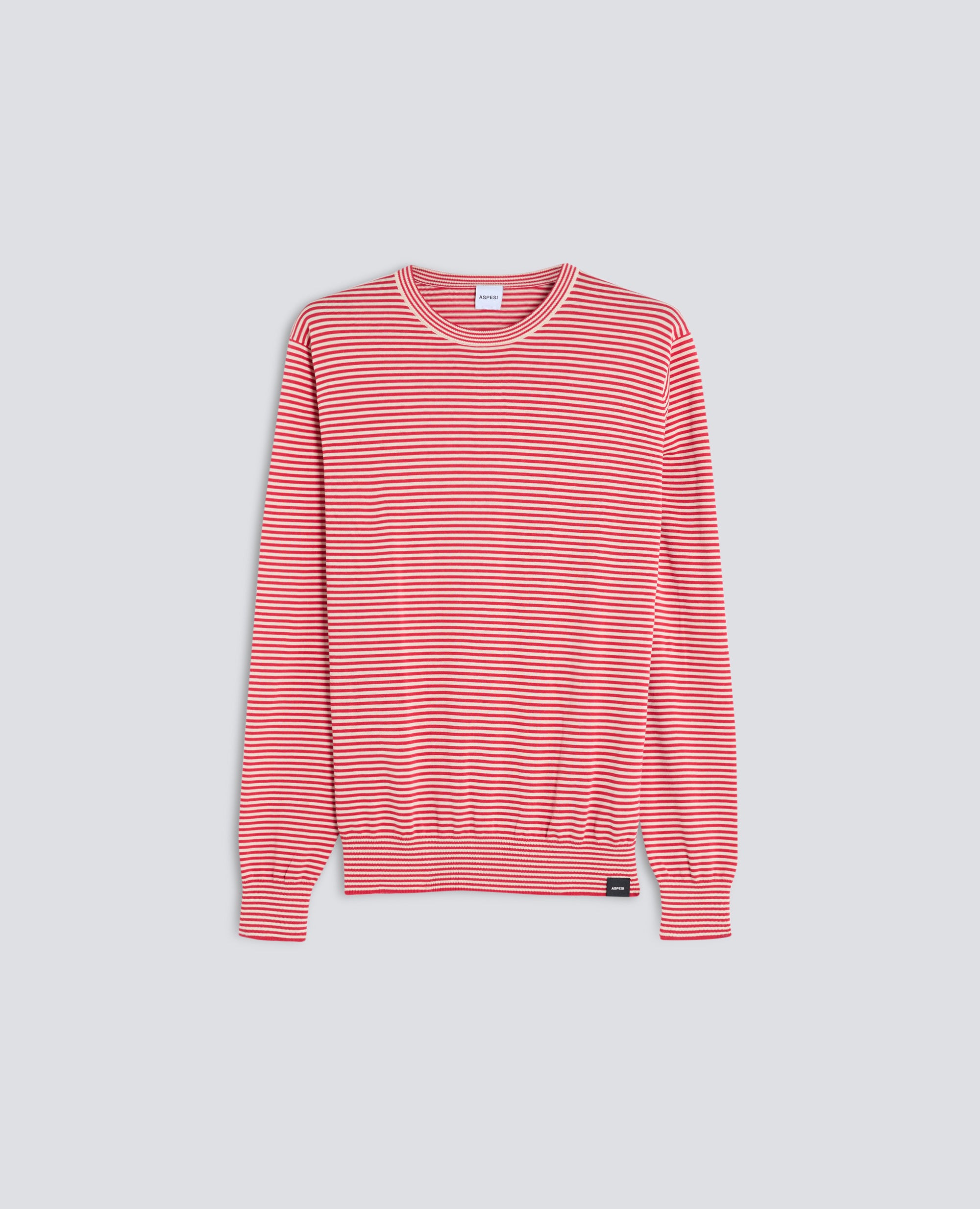 MAGLIA GIROCOLLO IN MISTO COTONE-ROSSO/BURRO-ROSSO/BURRO-ROSSO/BURRO-ROSSO/BURRO-ROSSO/BURRO