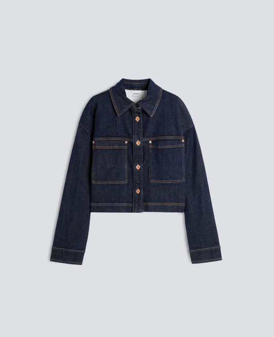CHAQUETA DE DENIM DE ALGODON - AZUL - ASPESI