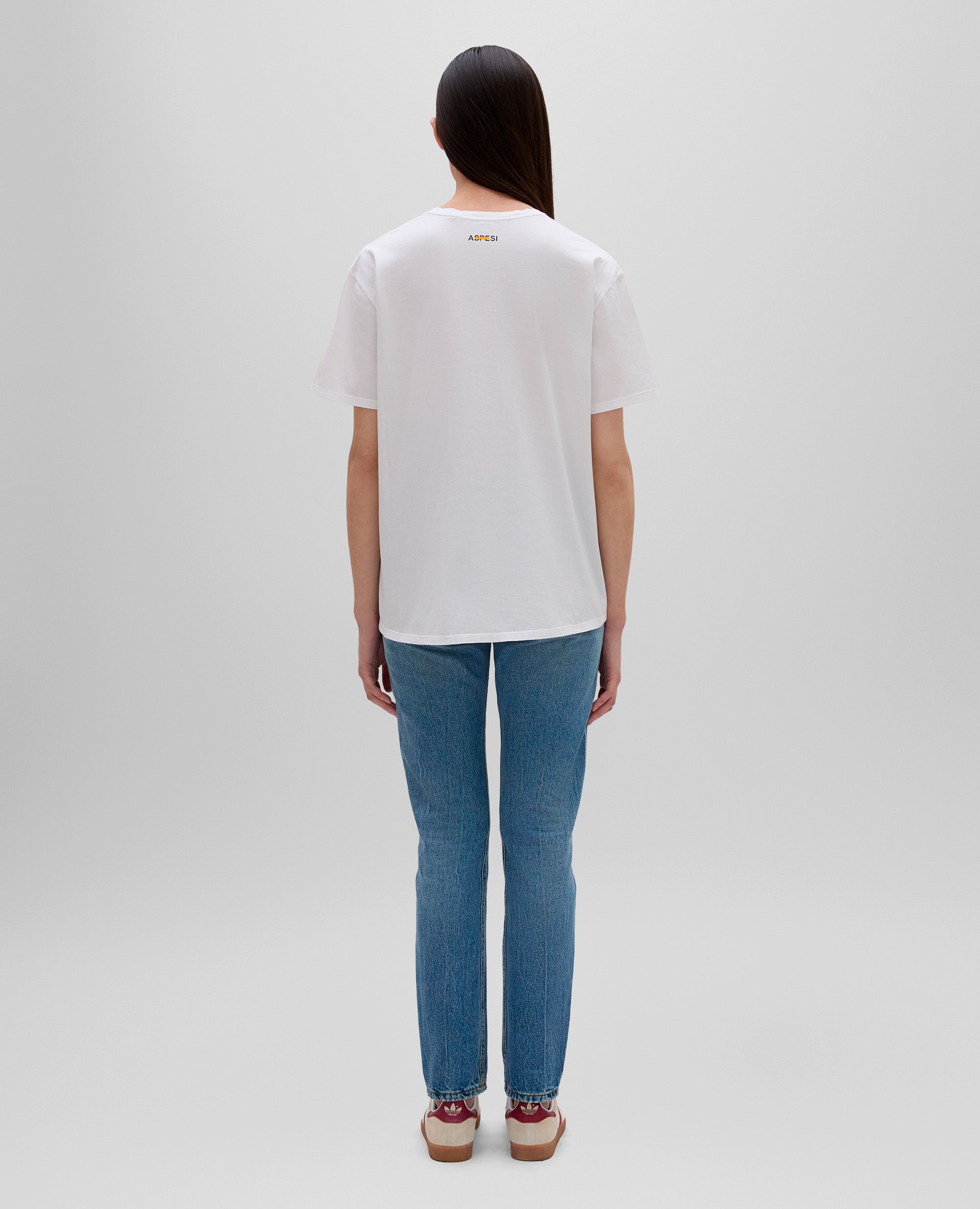 T-SHIRT IN JERSEY DI COTONE-BIANCO-WHITE-BLANCO-WEISS-BLANC