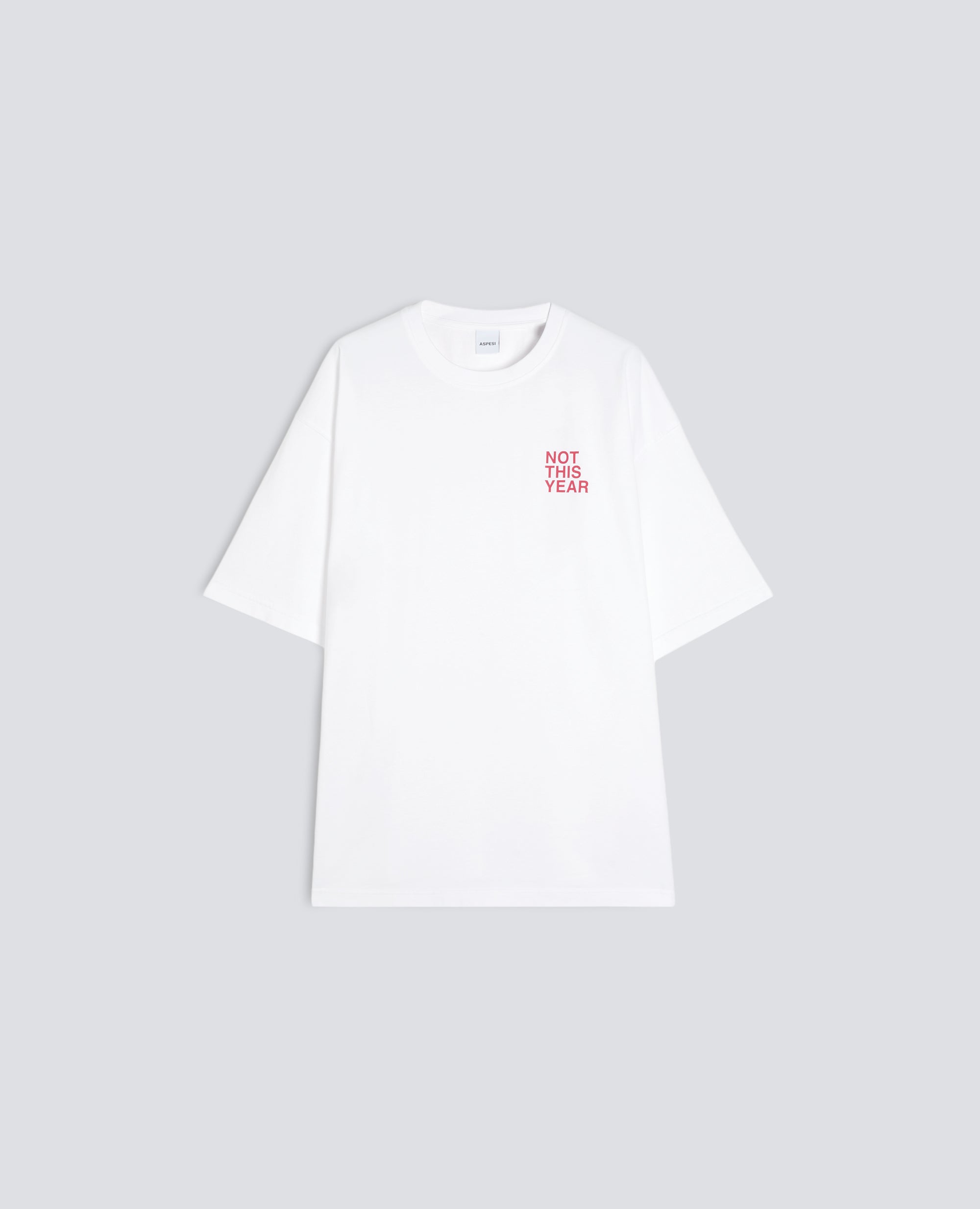 T-SHIRT "NOT THIS YEAR" IN JERSEY-BIANCO+SCRITTA ROSSA-BIANCO+SCRITTA ROSSA-BIANCO+SCRITTA ROSSA-BIANCO+SCRITTA ROSSA-BIANCO+SCRITTA ROSSA
