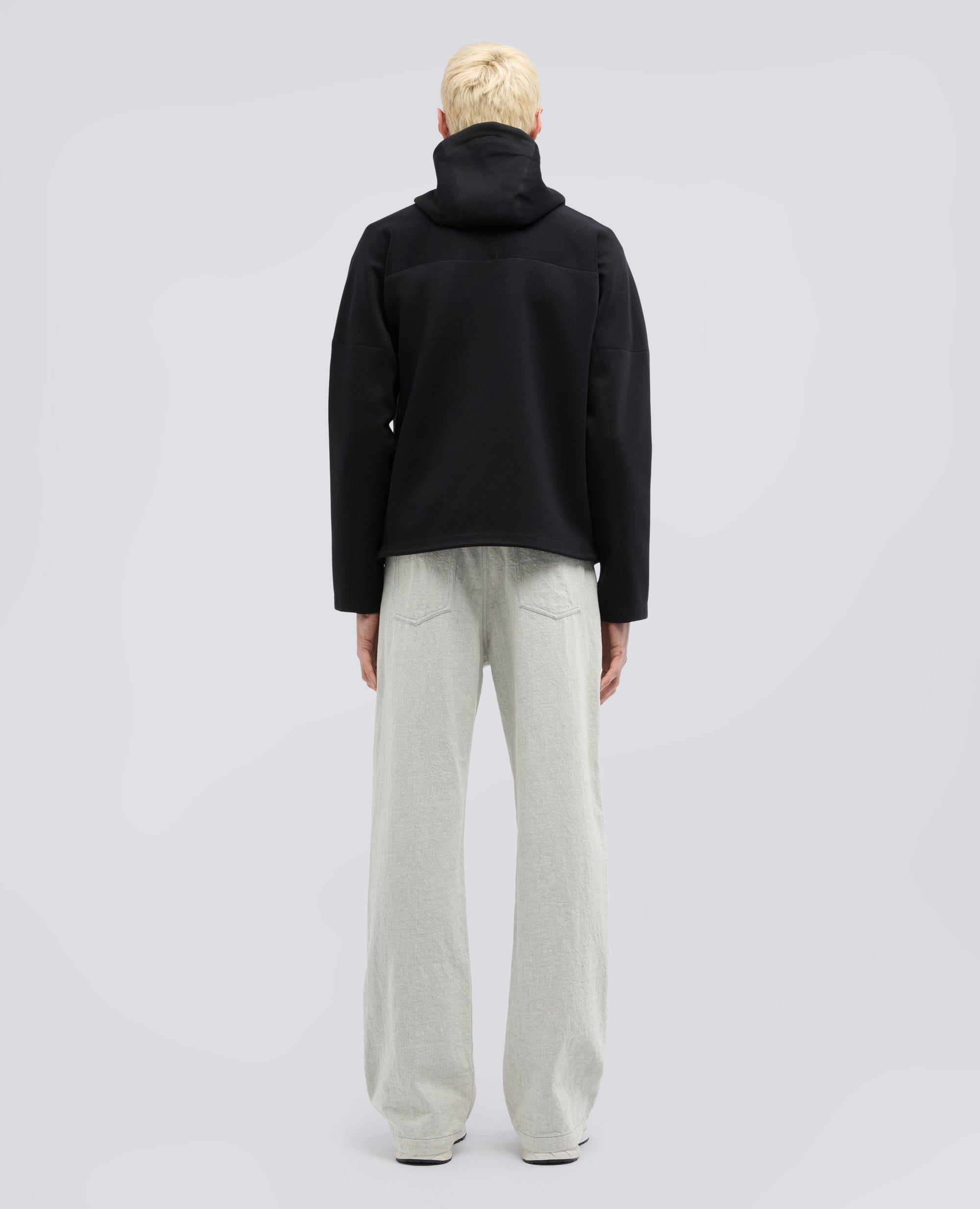 FELPA GIUBBOTTO IN SCUBA TECNICO COTONE E POLY-NERO-BLACK-NEGRO-SCHWARZ-NOIR