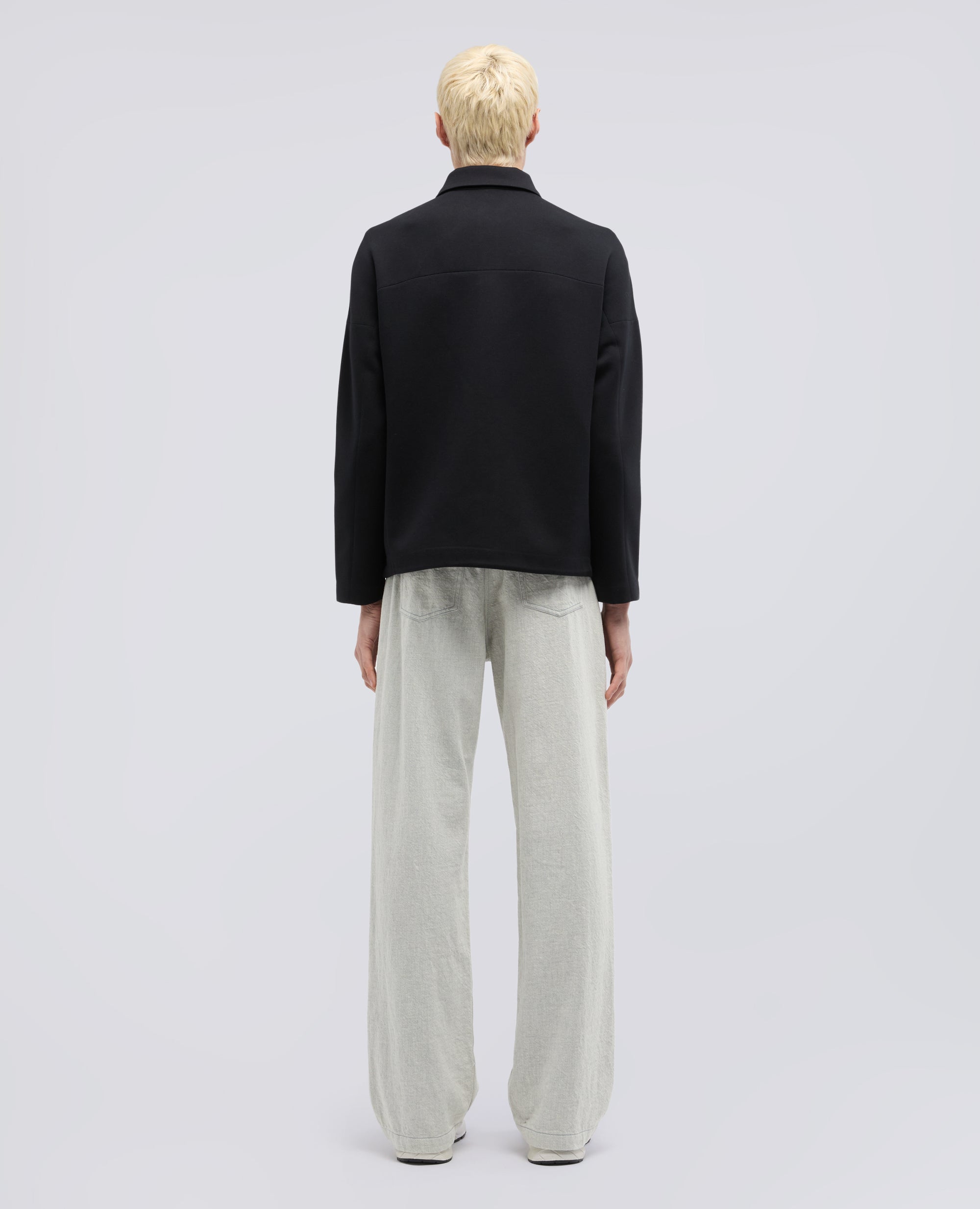 FELPA GIUBBOTTO IN SCUBA-NERO-BLACK-NEGRO-SCHWARZ-NOIR