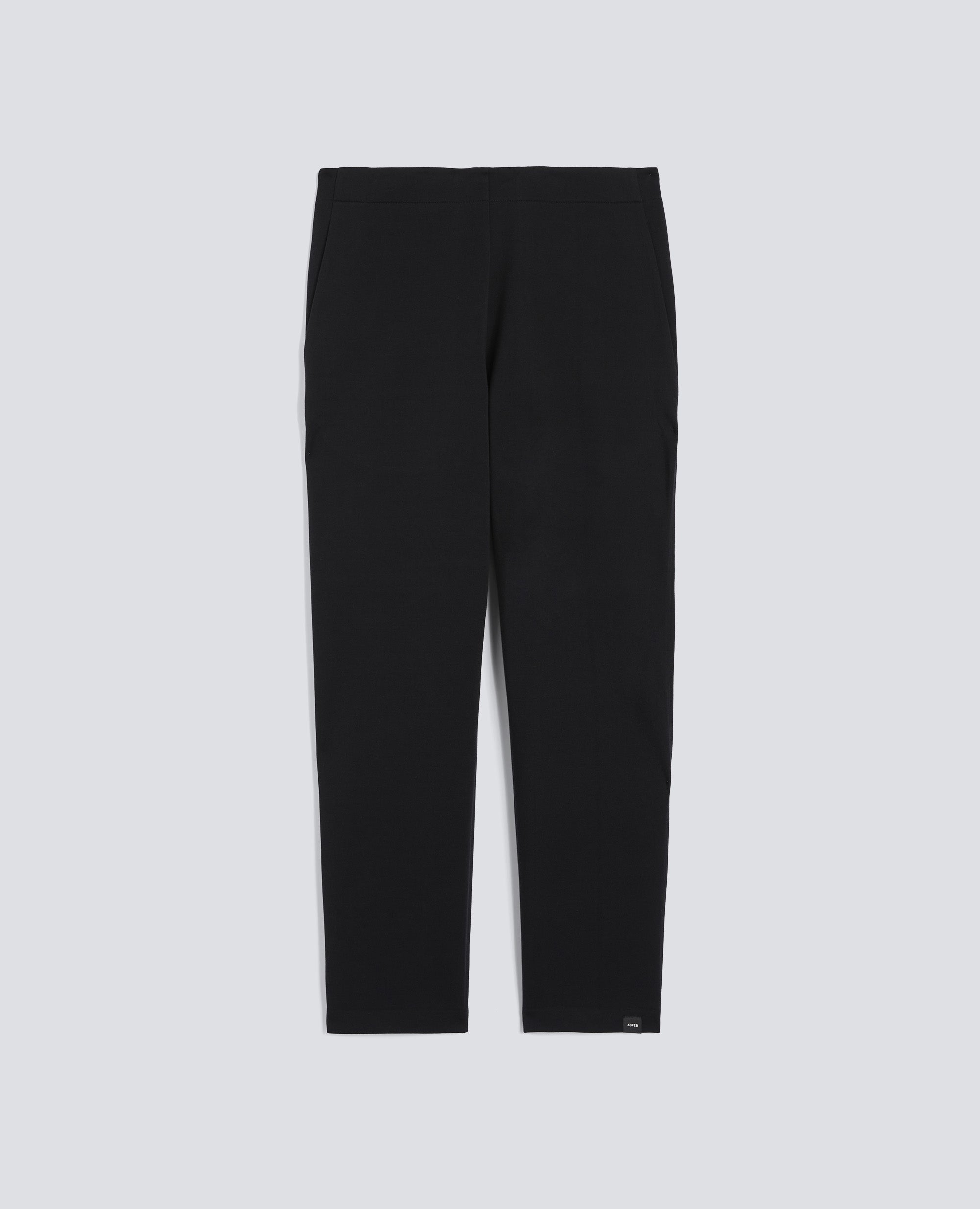 PANTALONE IN JERSEY DI COTONE DOPPIO-NERO-BLACK-NEGRO-SCHWARZ-NOIR
