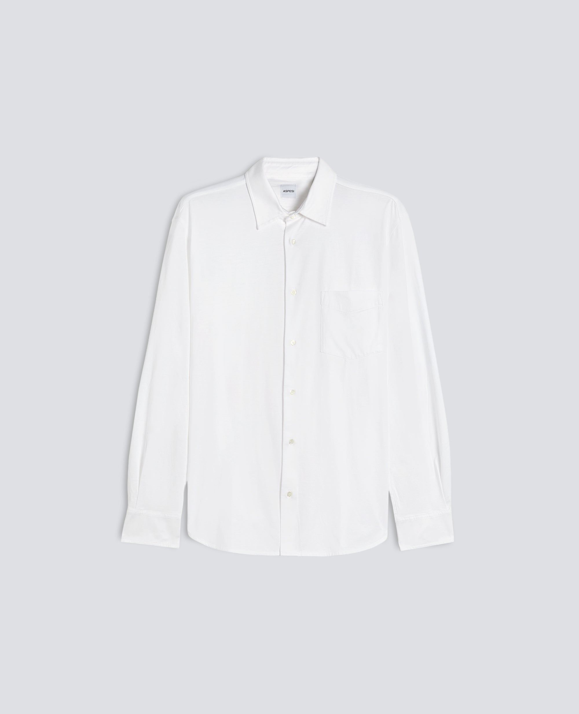 CAMICIA IN JERSEY DI COTONE-BIANCO-WHITE-BLANCO-WEISS-BLANC