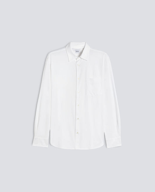 CAMICIA IN JERSEY DI COTONE-BIANCO-WHITE-BLANCO-WEISS-BLANC