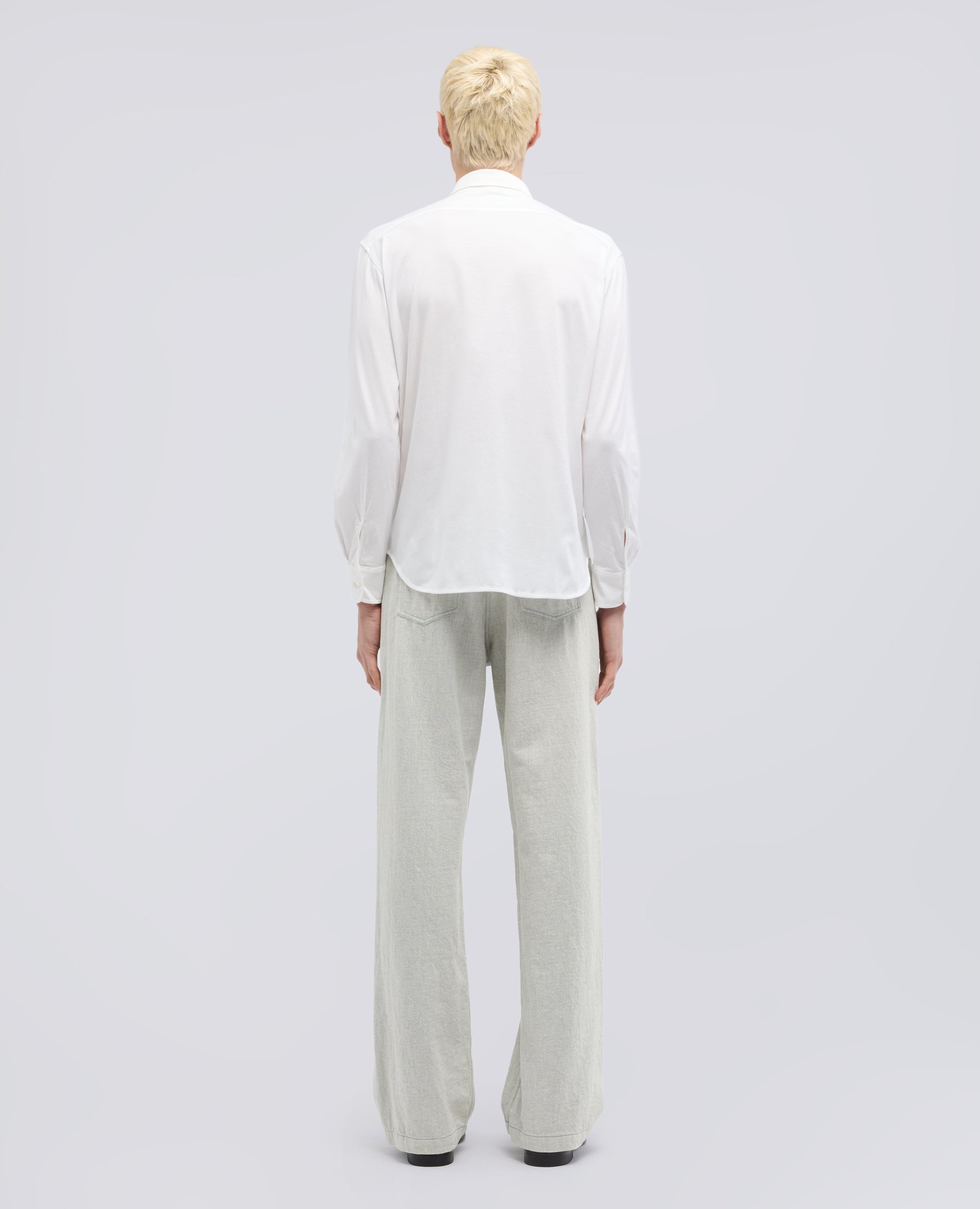 CAMICIA IN JERSEY DI COTONE-BIANCO-WHITE-BLANCO-WEISS-BLANC