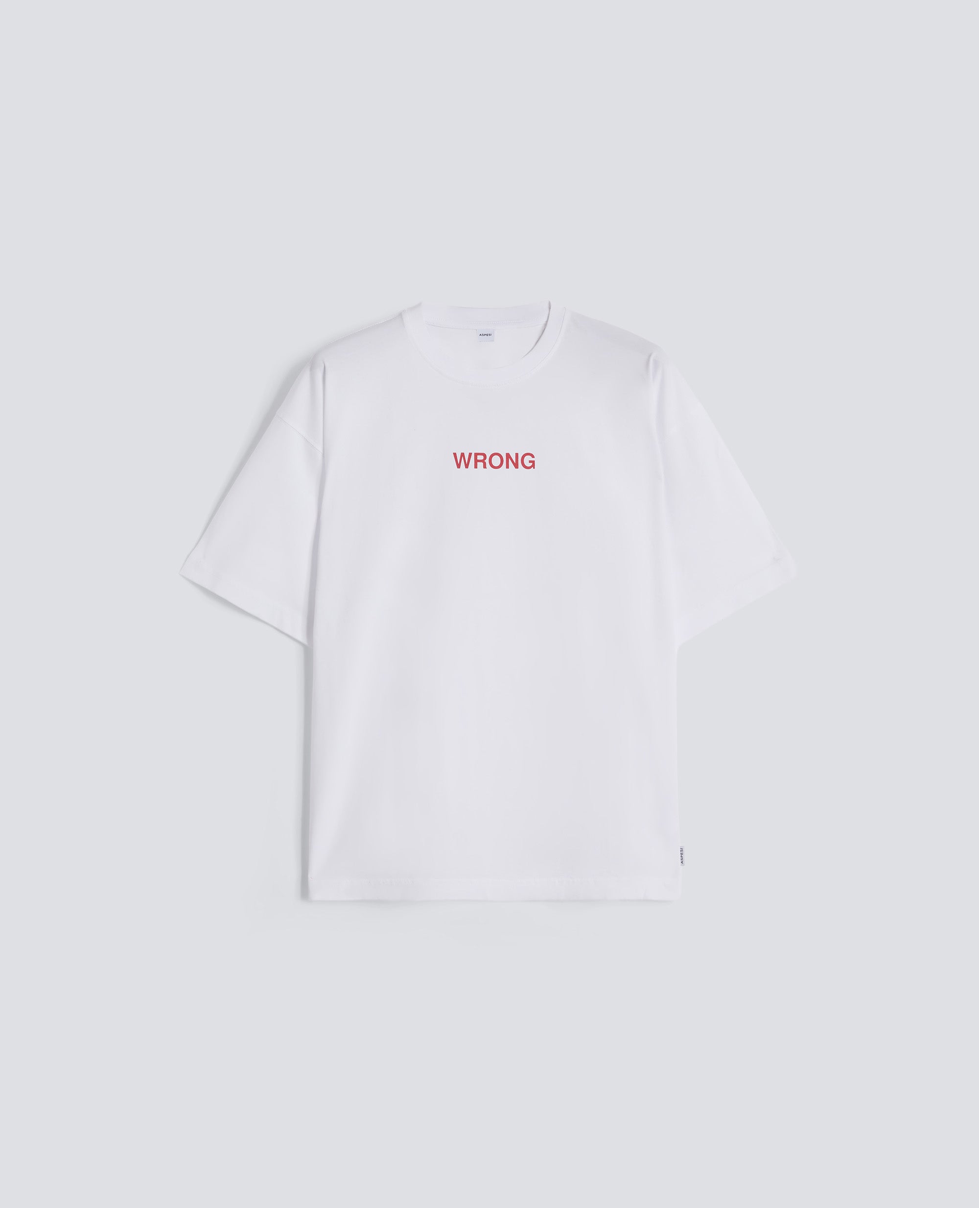 T-SHIRT IN JERSEY DI COTONE CON STAMPA "WRONG"-BIANCO-WHITE-BLANCO-WEISS-BLANC