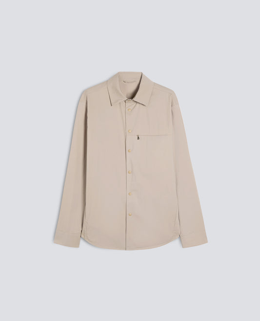 CAMICIA IN POPELINE COTONE-NYLON STRETCH-COLONIALE-COLONIAL BEIGE-COLONIAL-KOLONIALBEIGE-COLONIAL