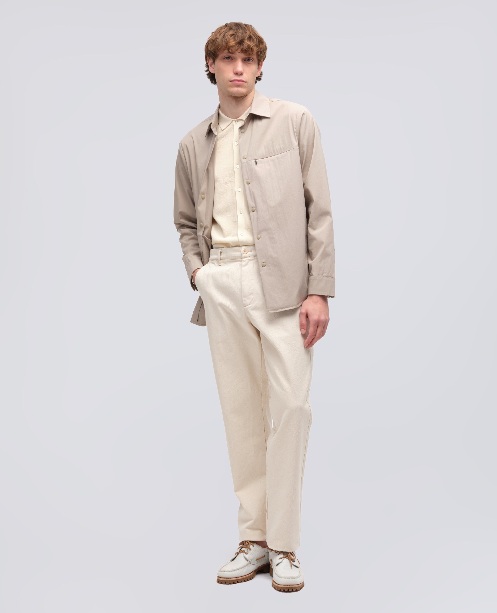CAMICIA IN POPELINE COTONE-NYLON STRETCH-COLONIALE-COLONIAL BEIGE-COLONIAL-KOLONIALBEIGE-COLONIAL