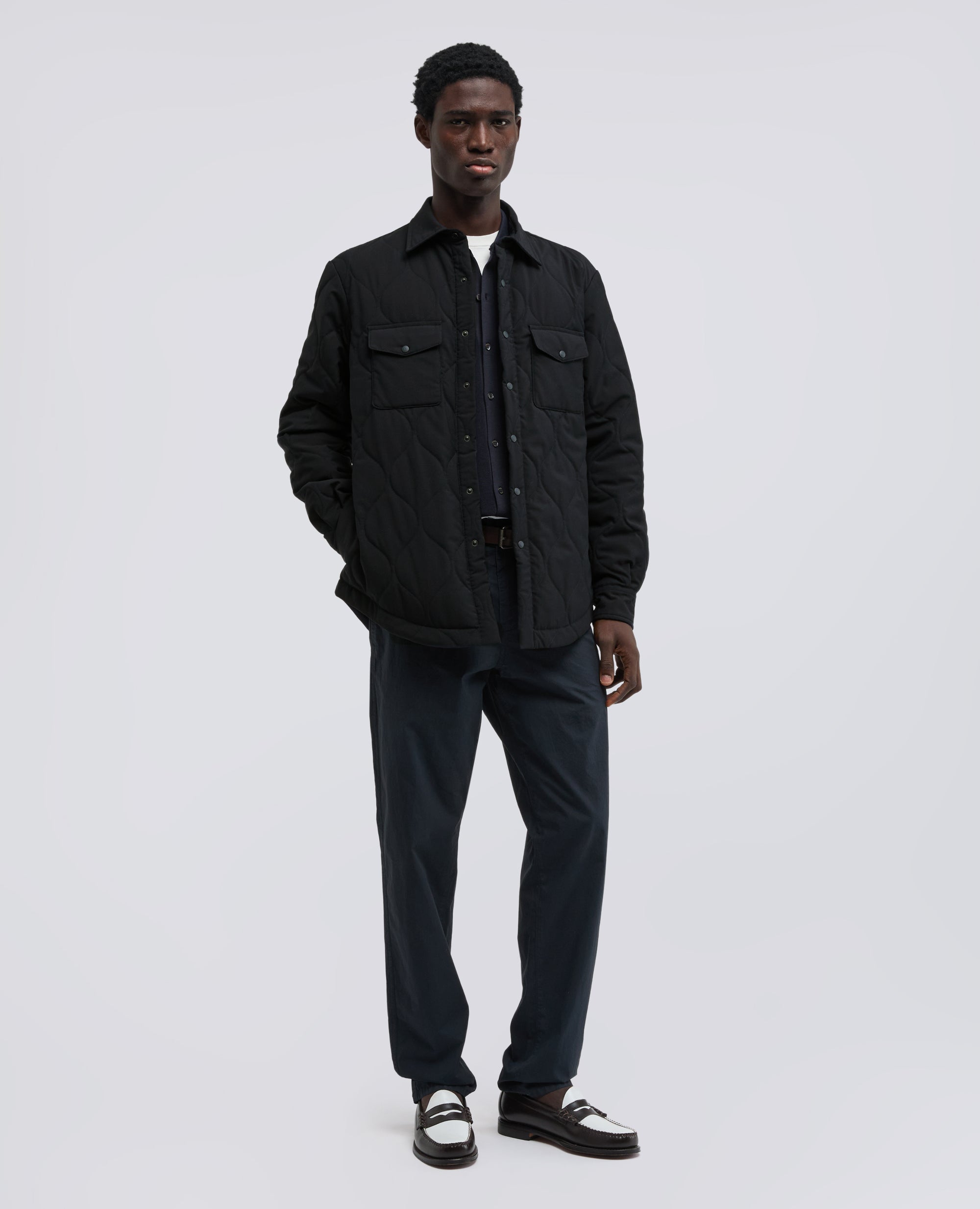 CAMICIA MOD. 13 IN LANA-POLIESTERE-BLU/BLACK-NAVY / BLACK-BLU/BLACK-BLU/BLACK-BLU/BLACK