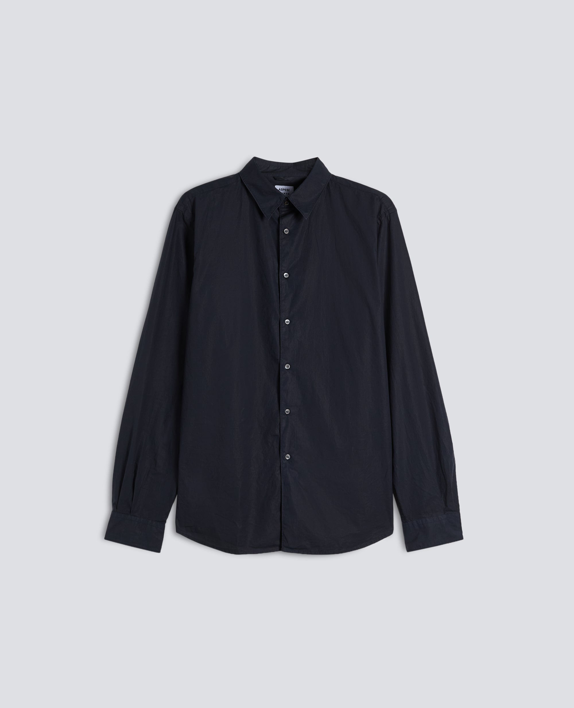 CAMICIA IN POPELINE DI COTONE LEGGERO-NAVY-NAVY-AZUL MARINO-NAVY-NAVY