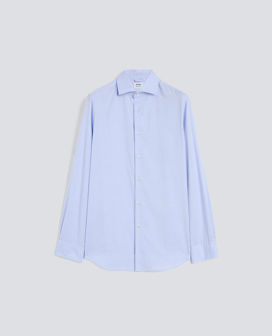 CAMICIA IN PIN POINT CON COLLO FRANCESE-AZZURRO-SKY BLUE-AZUL CLARO-HIMMELBLAU-BLEU CIEL