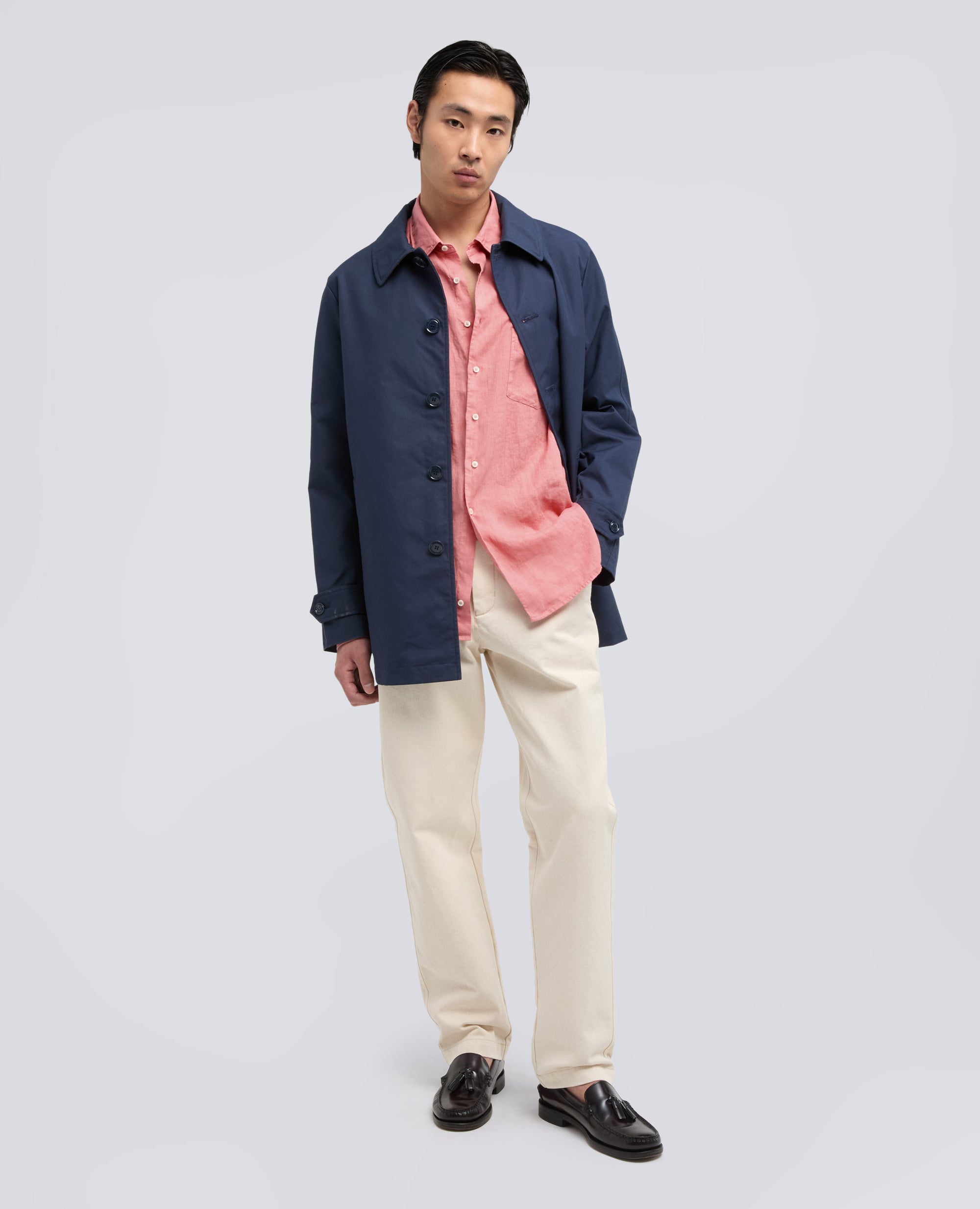 CAMICIA IN LINO LEGGERO CON TASCHINO-ROSA ANTICO-POWDER PINK-ROSA ANTICO-ROSA ANTICO-ROSA ANTICO