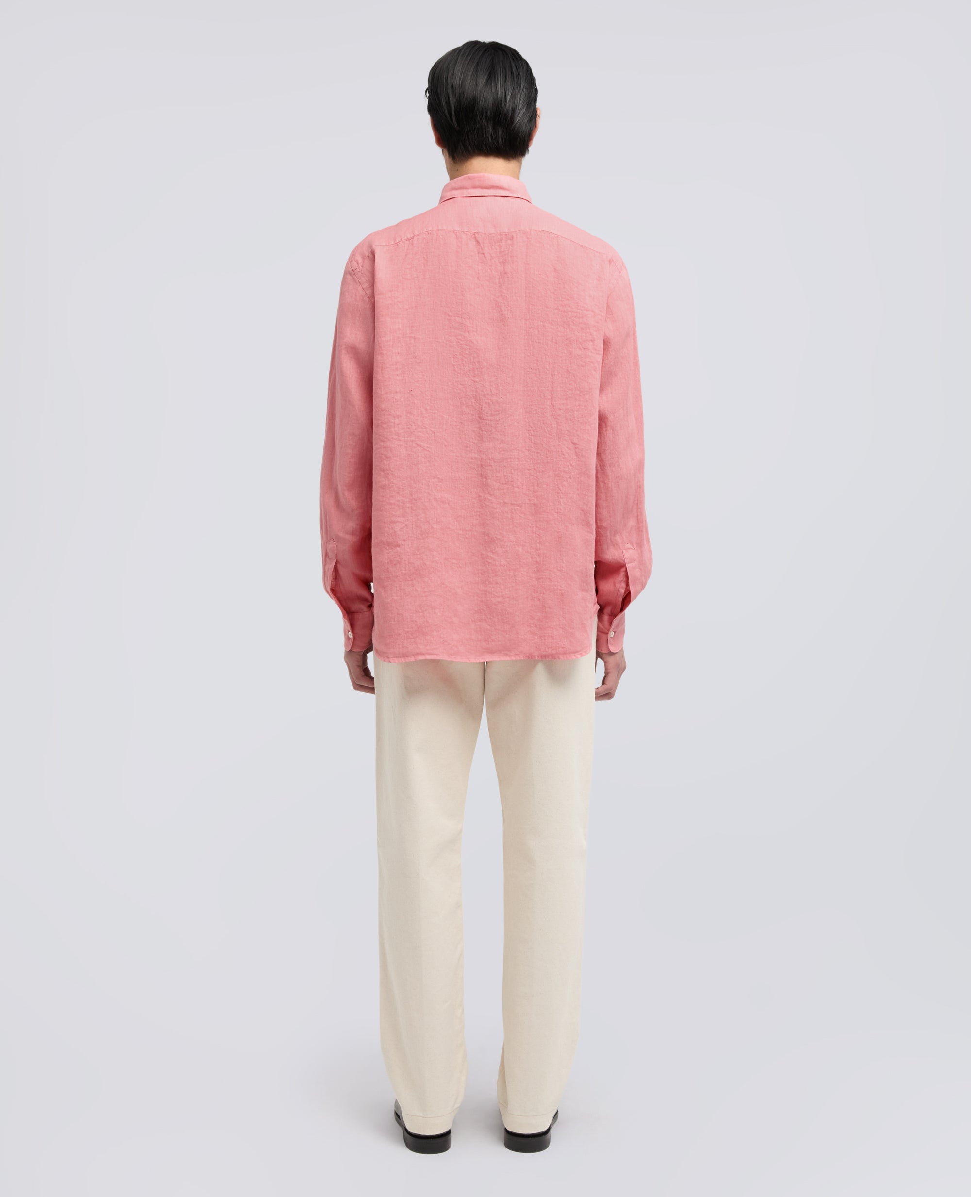 CAMICIA IN LINO LEGGERO CON TASCHINO-ROSA ANTICO-POWDER PINK-ROSA ANTICO-ROSA ANTICO-ROSA ANTICO