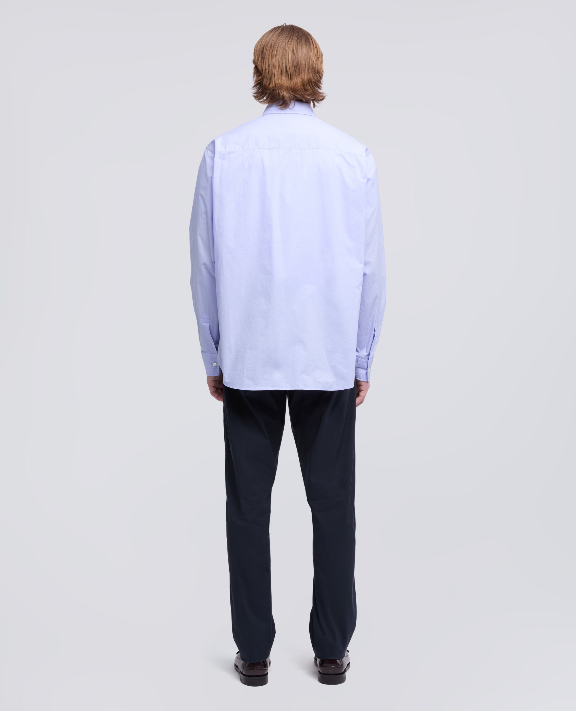 CAMICIA FRED IN POPELINE LEGGERO TINTO CAPO-AZZURRO-SKY BLUE-AZUL CLARO-HIMMELBLAU-BLEU CIEL