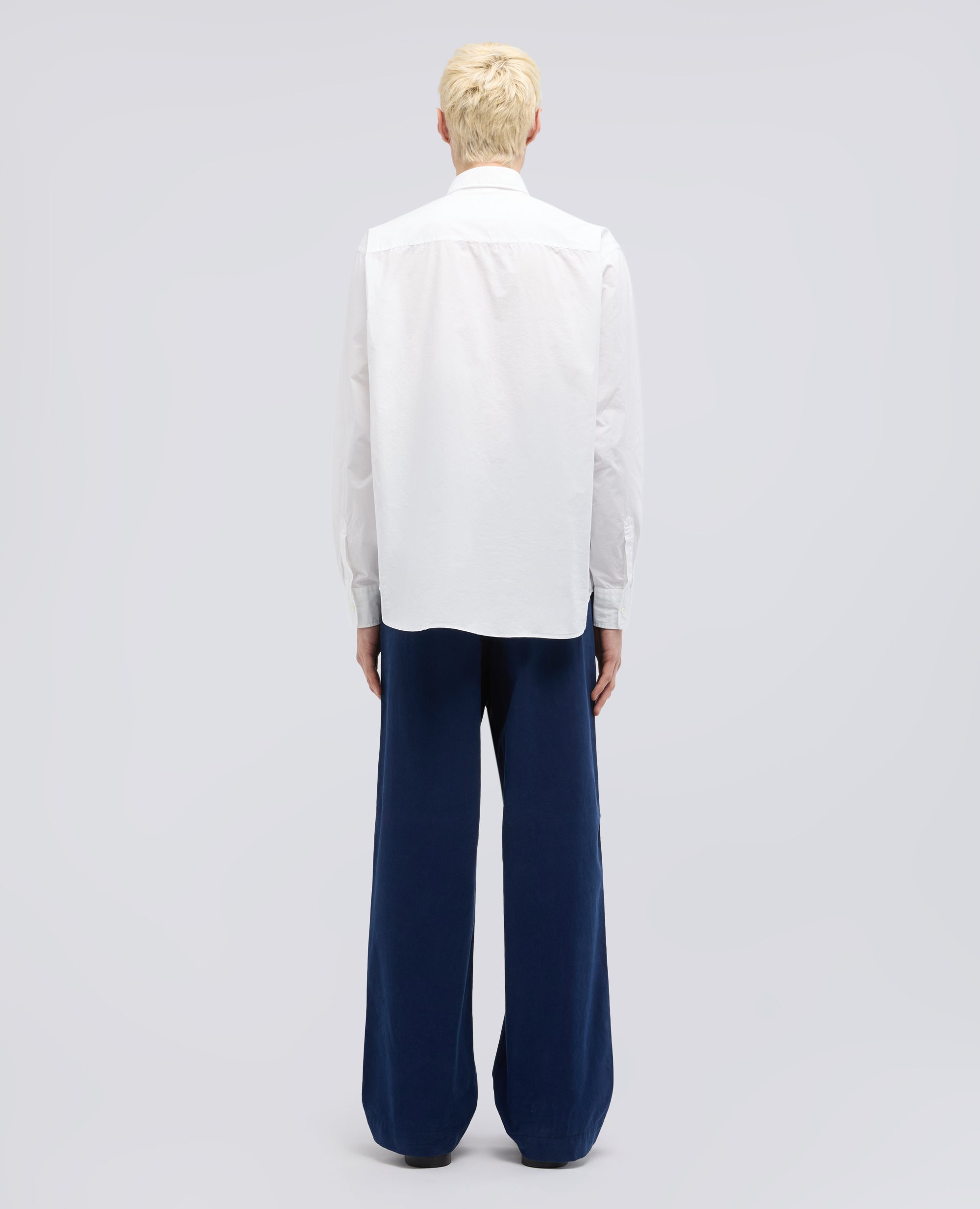 CAMICIA FRED IN POPELINE LEGGERO TINTO CAPO-BIANCO-WHITE-BLANCO-WEISS-BLANC