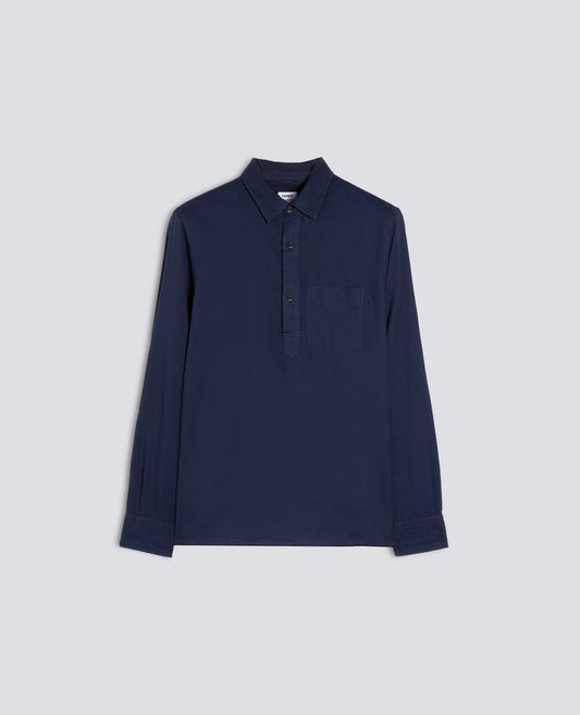 CAMICIA DOPPIA IN VOILE DI COTONE-NAVY-NAVY-AZUL MARINO-NAVY-NAVY