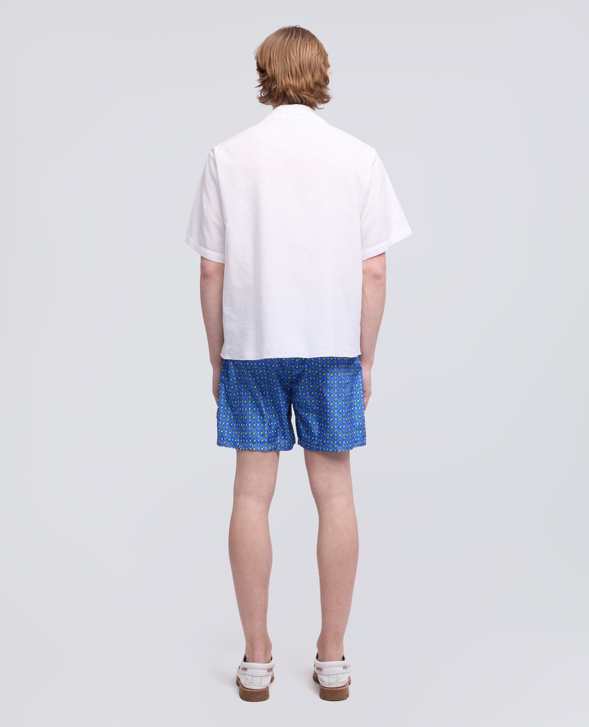 CAMICIA BOWLING IN POPELINE DI COTONE-BIANCO-WHITE-BLANCO-WEISS-BLANC