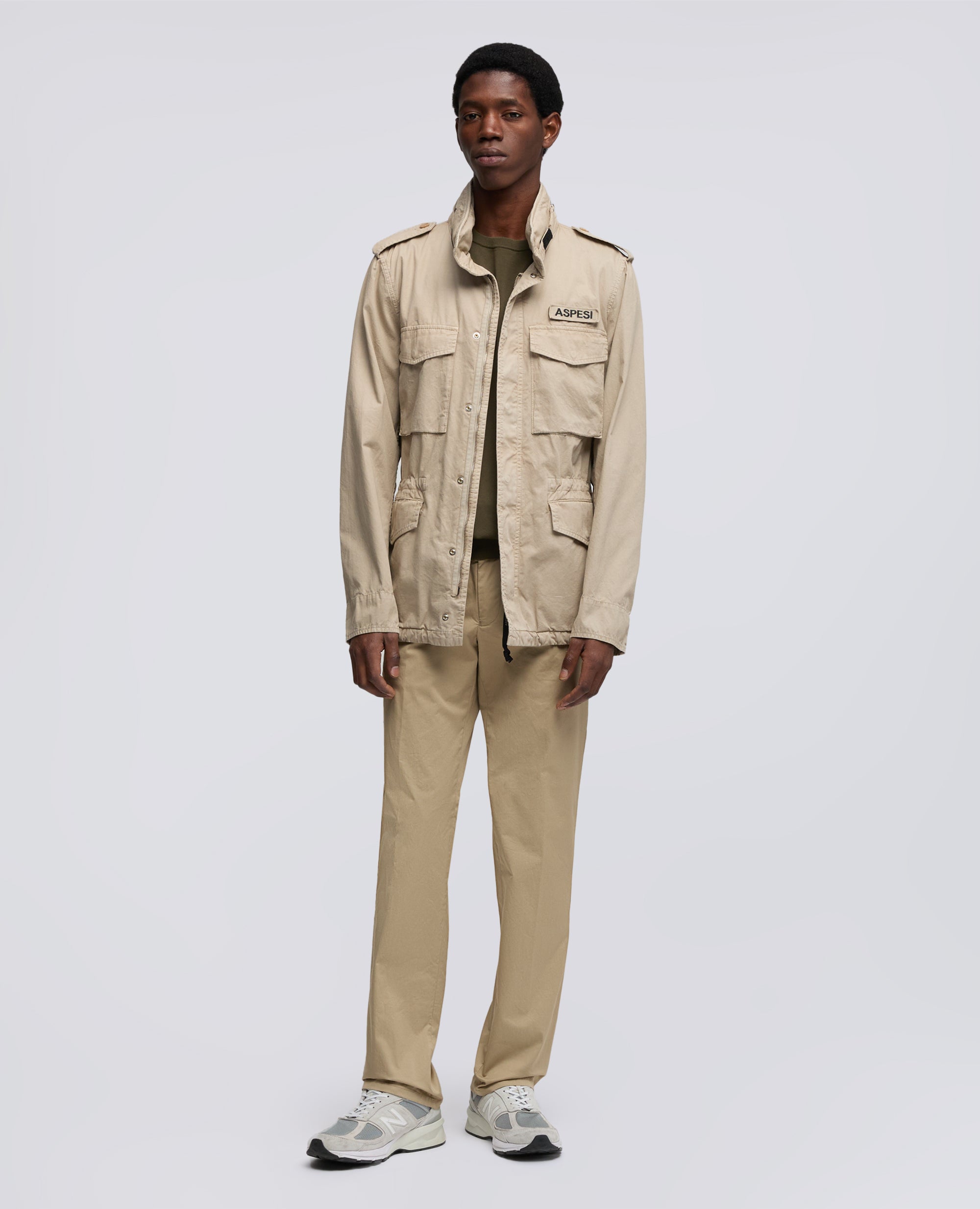 GIUBBOTTO MINI FIELD VENTO IN GABARDINA DI COTONE-BEIGE-BEIGE-BEIS-BEIGE-BEIGE