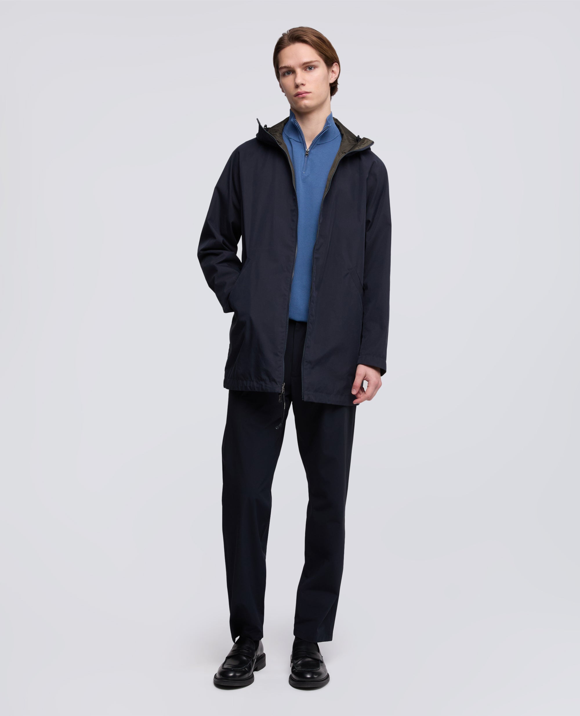 GIUBBOTTO REVERSIBILE IN TWILL DI COTONE-NAVY-NAVY-AZUL MARINO-NAVY-NAVY