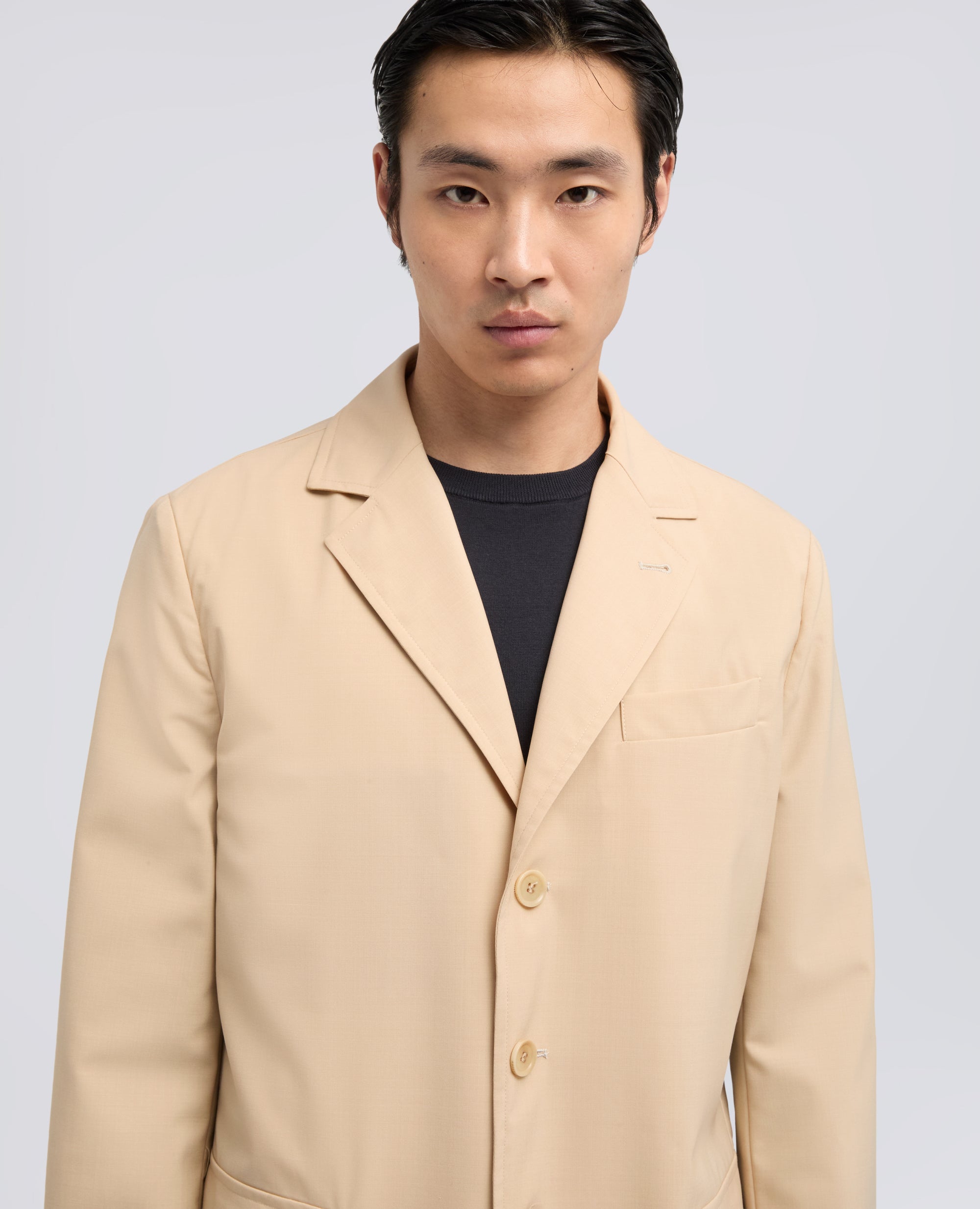 BLAZER IN LANA-POLIESTERE COMFORT-NATURALE-NATURAL-NATURAL-NATURLICH-NATUREL