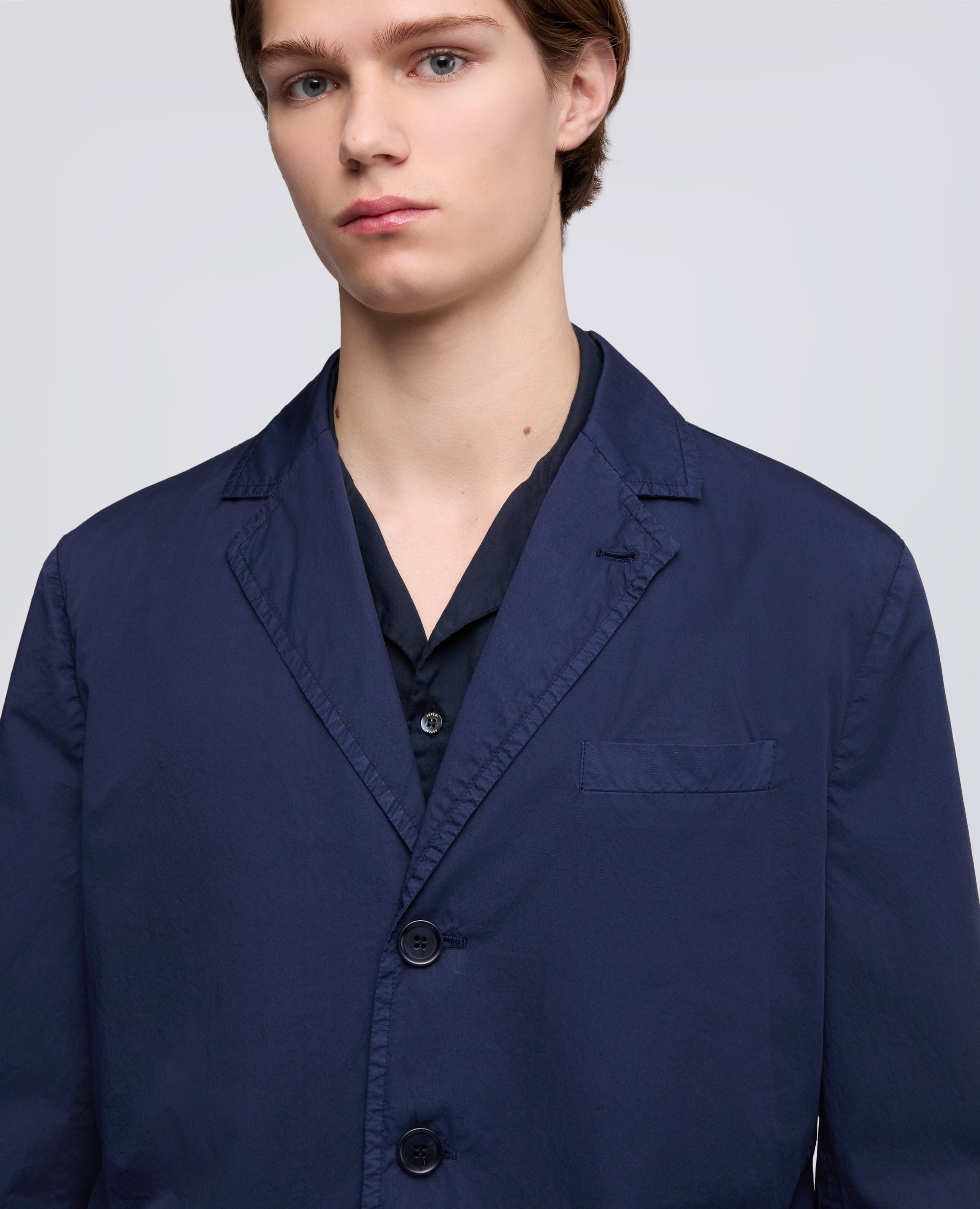 BLAZER IN MICRO TWILL DI COTONE TINTO CAPO-BLUETTE-LIGHT BLUE-AZUL CLARO-HELLBLAU-BLEU