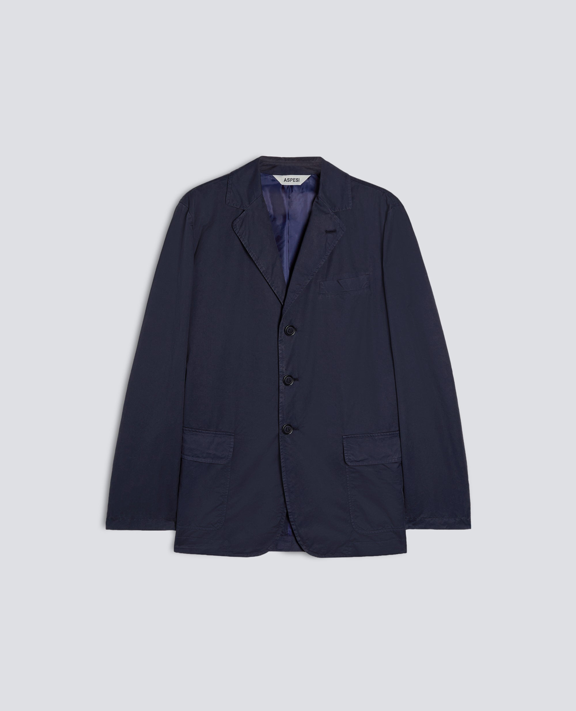 BLAZER IN MICRO TWILL DI COTONE TINTO CAPO-NAVY-NAVY-AZUL MARINO-NAVY-NAVY