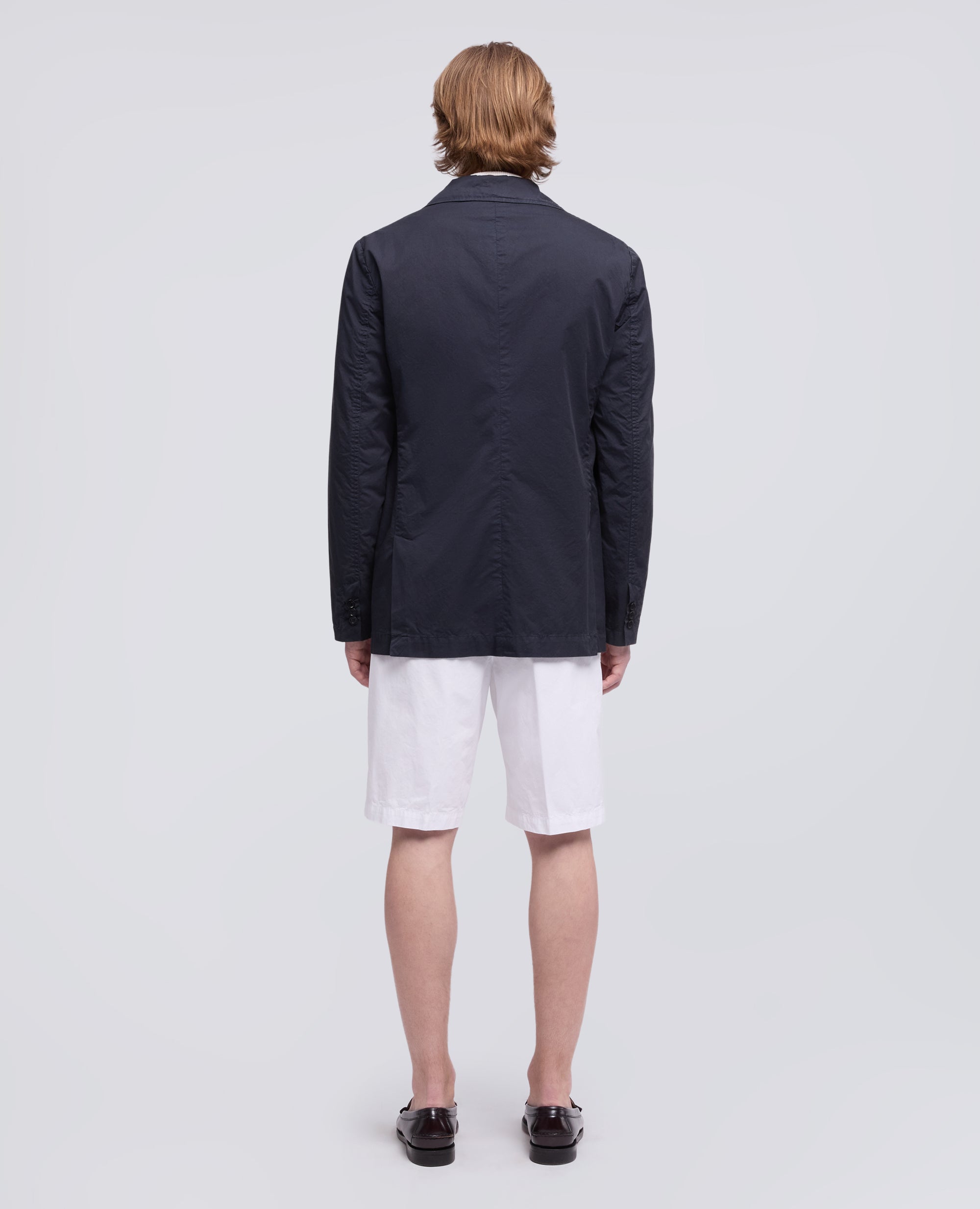 BLAZER IN MICRO TWILL DI COTONE TINTO CAPO-NAVY-NAVY-AZUL MARINO-NAVY-NAVY