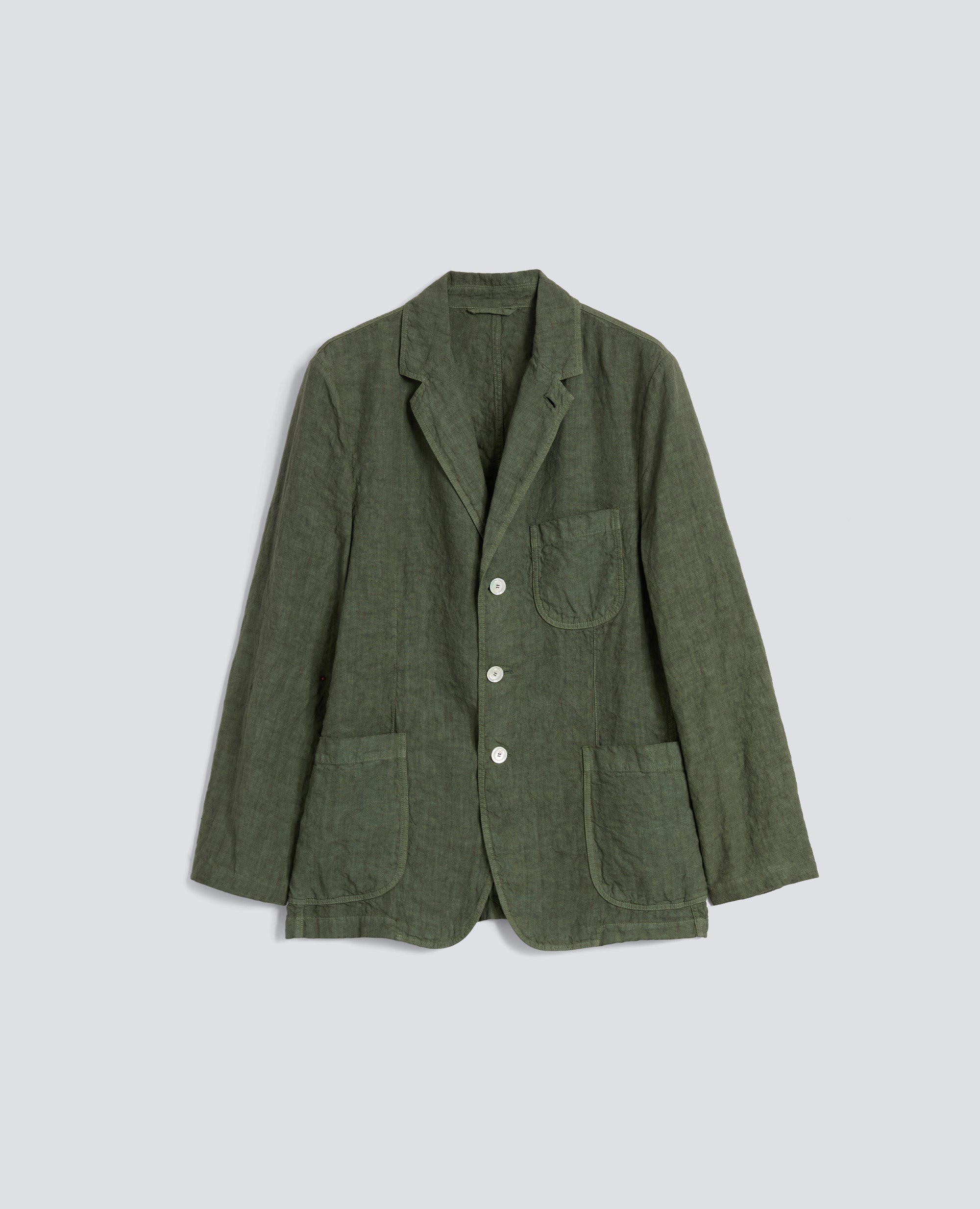 BLAZER SFODERATO IN LINO-VERDE-GREEN-VERDE-GRUN-VERT