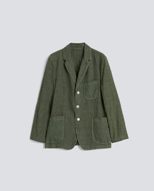 BLAZER SFODERATO IN LINO-VERDE-GREEN-VERDE-GRUN-VERT
