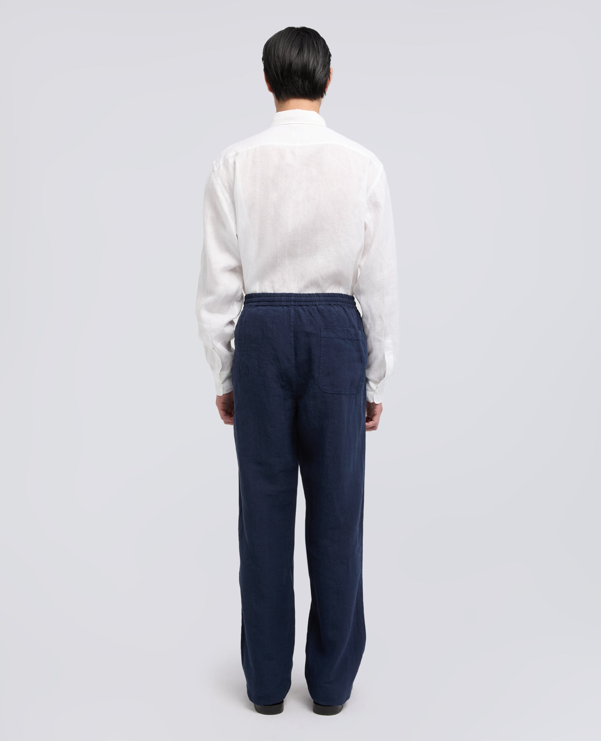 PANTALONE VENTURA IN TELA DI LINO COMPATTA TINTO CAPO-BLUETTE-LIGHT BLUE-AZUL CLARO-HELLBLAU-BLEU