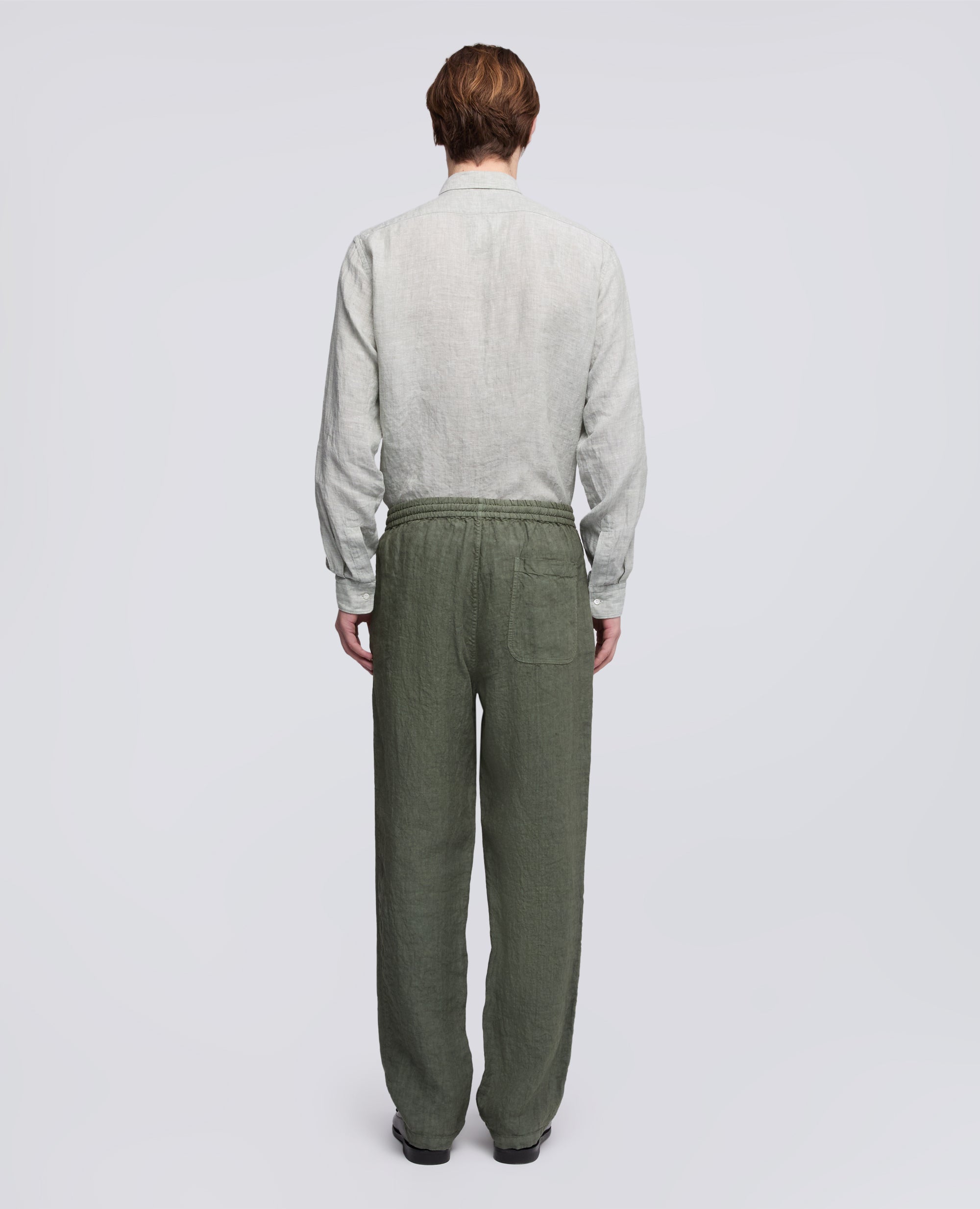 PANTALONE VENTURA IN TELA DI LINO COMPATTA TINTO CAPO-VERDE-GREEN-VERDE-GRUN-VERT