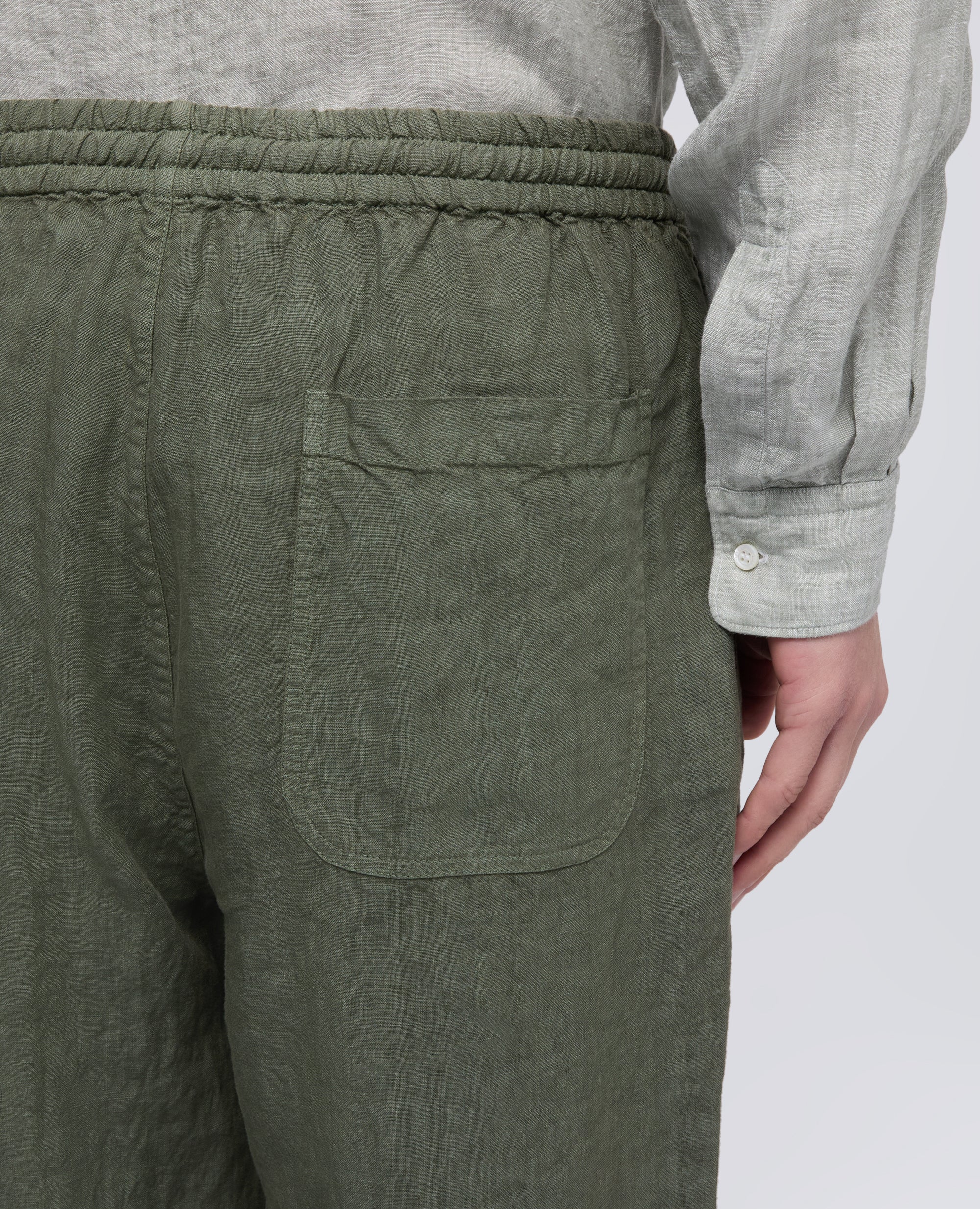 PANTALONE VENTURA IN TELA DI LINO COMPATTA TINTO CAPO-VERDE-GREEN-VERDE-GRUN-VERT