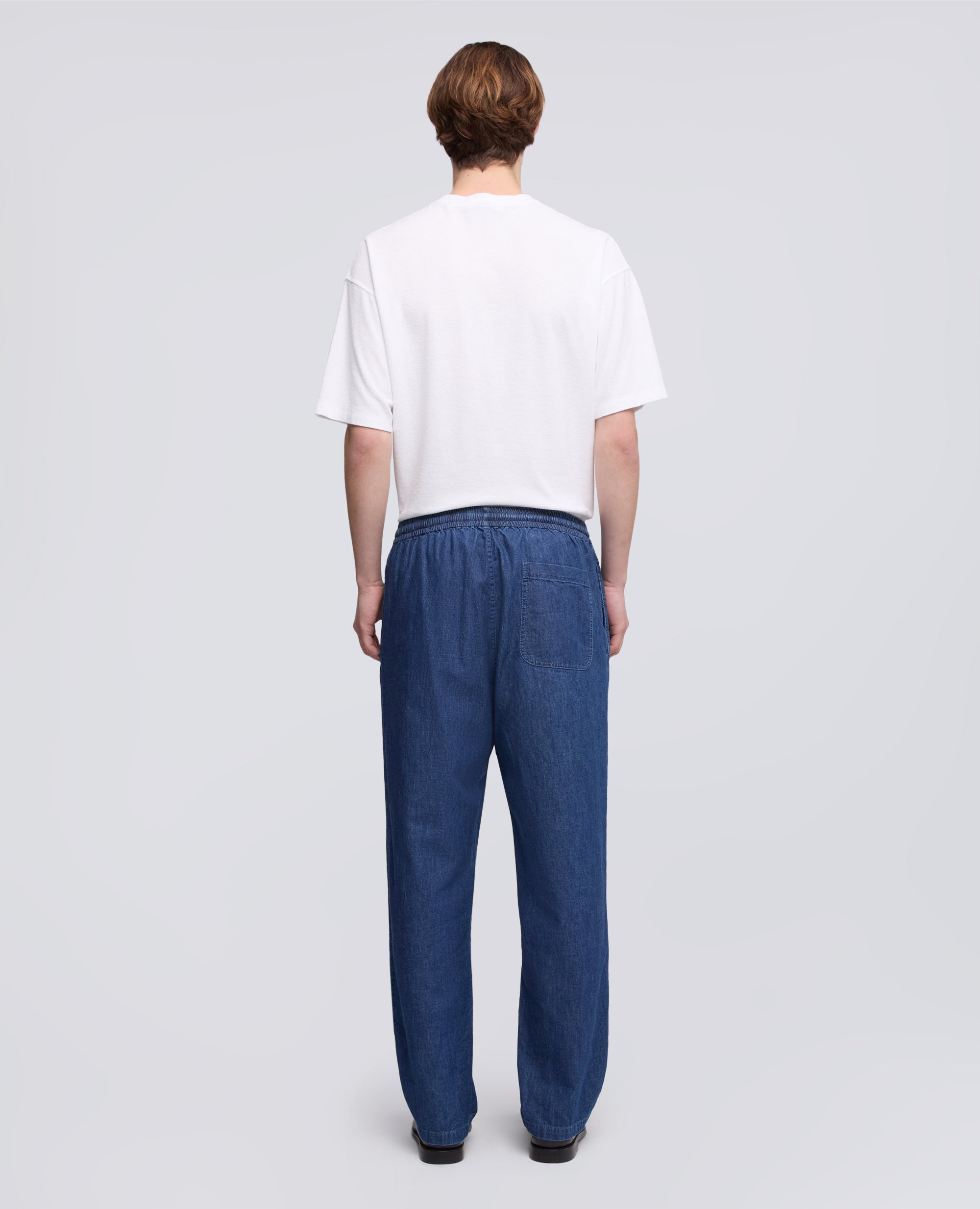 PANTALONE IN SEERSUCKER DI COTONE E LINO-DENIM-DENIM-DENIM-DENIM-DENIM