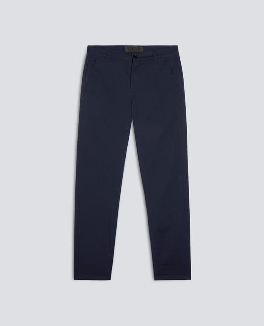 PANTALONE CHINO IN GABARDINA DI COTONE E LINO-NAVY-NAVY-AZUL MARINO-NAVY-NAVY