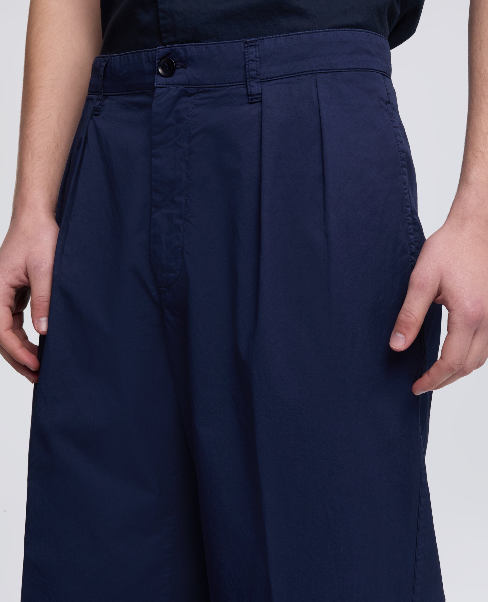 PANTALONE DOPPIA PINCE IN MICRO TWILL DI COTONE-BLUETTE-LIGHT BLUE-AZUL CLARO-HELLBLAU-BLEU