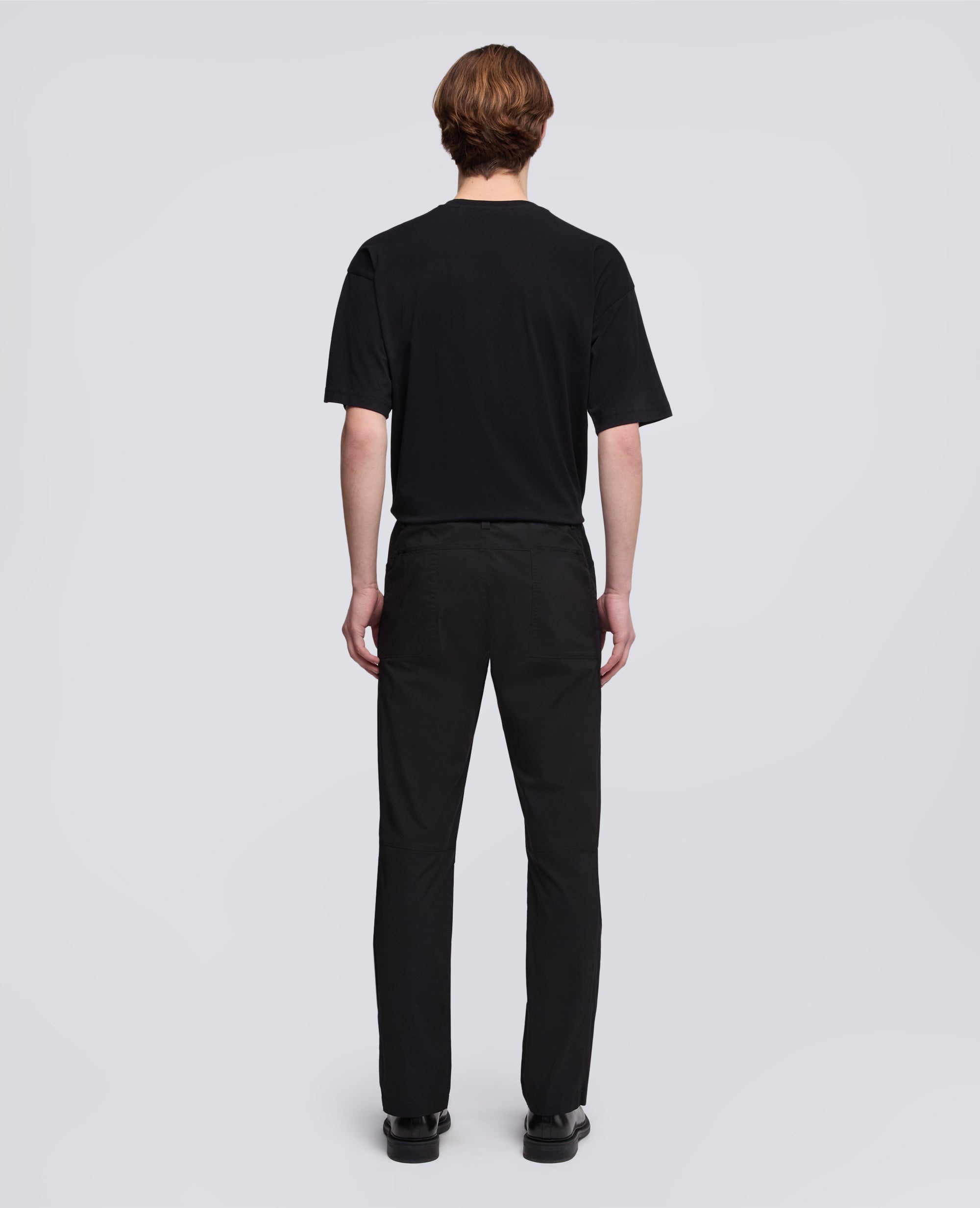 PANTALONE DA TREKKING RIVISITATO IN POPELINE DI COTONE-NERO-BLACK-NEGRO-SCHWARZ-NOIR